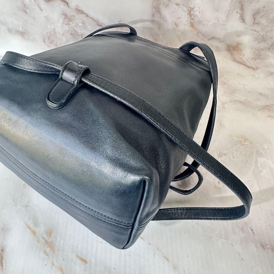 Coach Black Leather Mini Backpack USA Made 4152 Logo Charm Auth