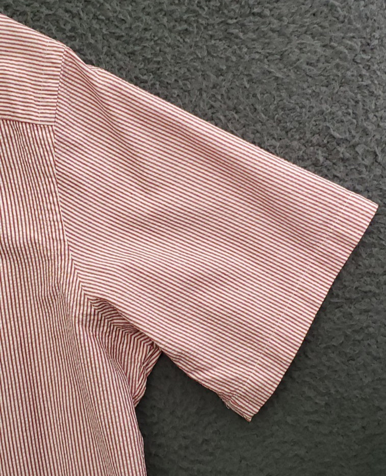 VTG Ralph Lauren Seersucker Button Down Men Sz XL Red Stripe Classic Fit Boating