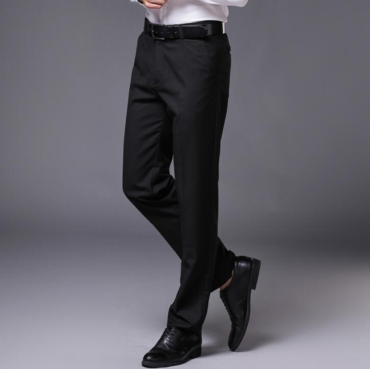 New Spring/ Fall Men’s Sliod Casual Suit pants Slim Business Straight Trousers