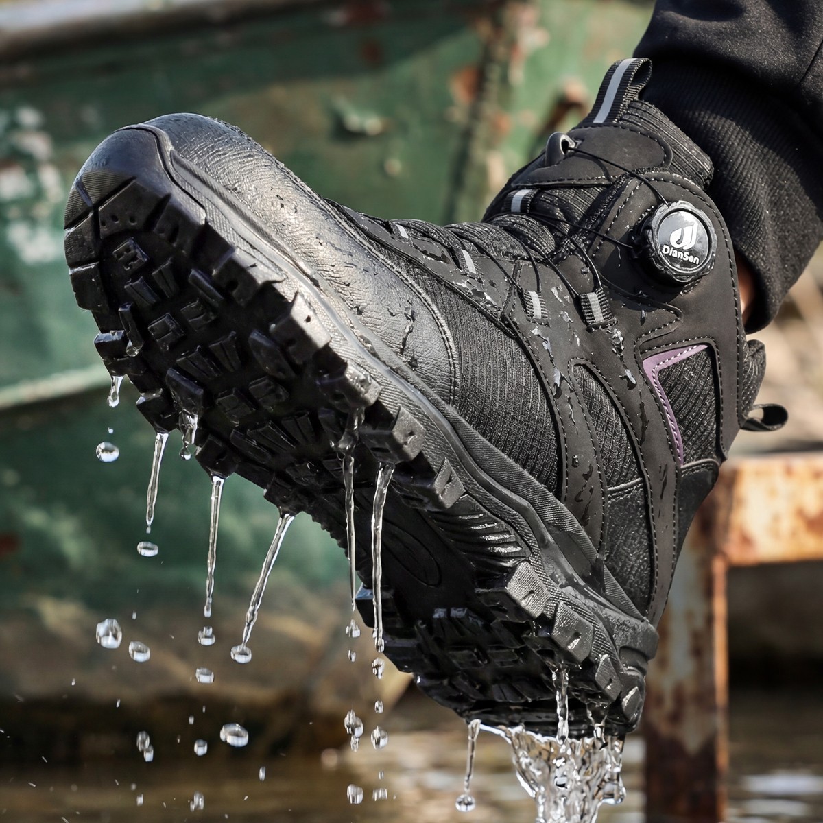 Mens Indestructible Work Boots Steel Toe Safety Shoes Waterproof Non Slip Boots
