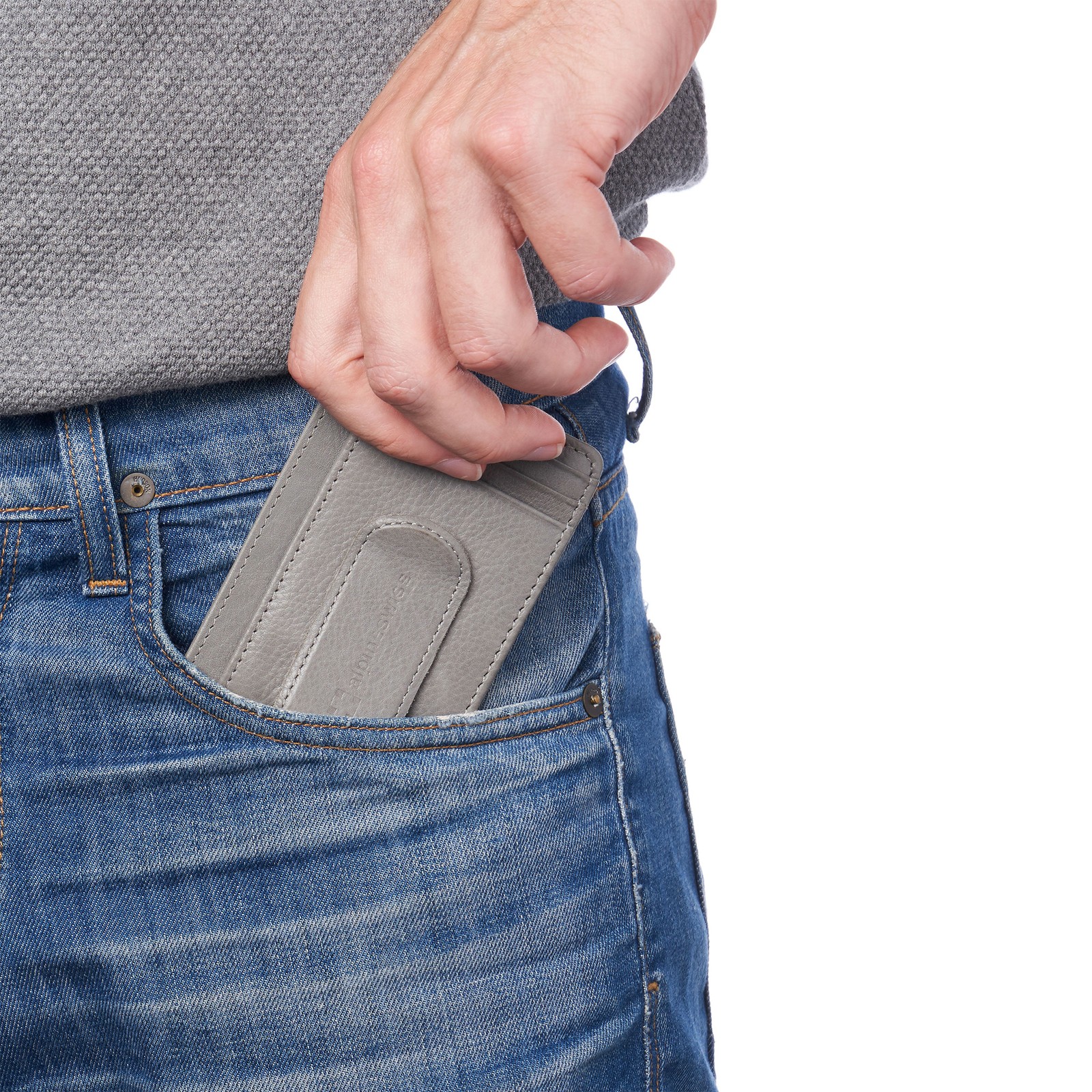 Alpine Swiss Mens RFID Money Clip Leather Minimalist Wallet Card Case ID Window