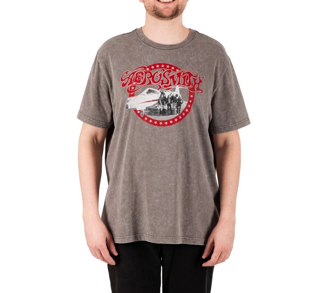 NWT Men’s Licensed Aerosmith Soft Crewneck Short Sleeve Band Tee Walnut XL