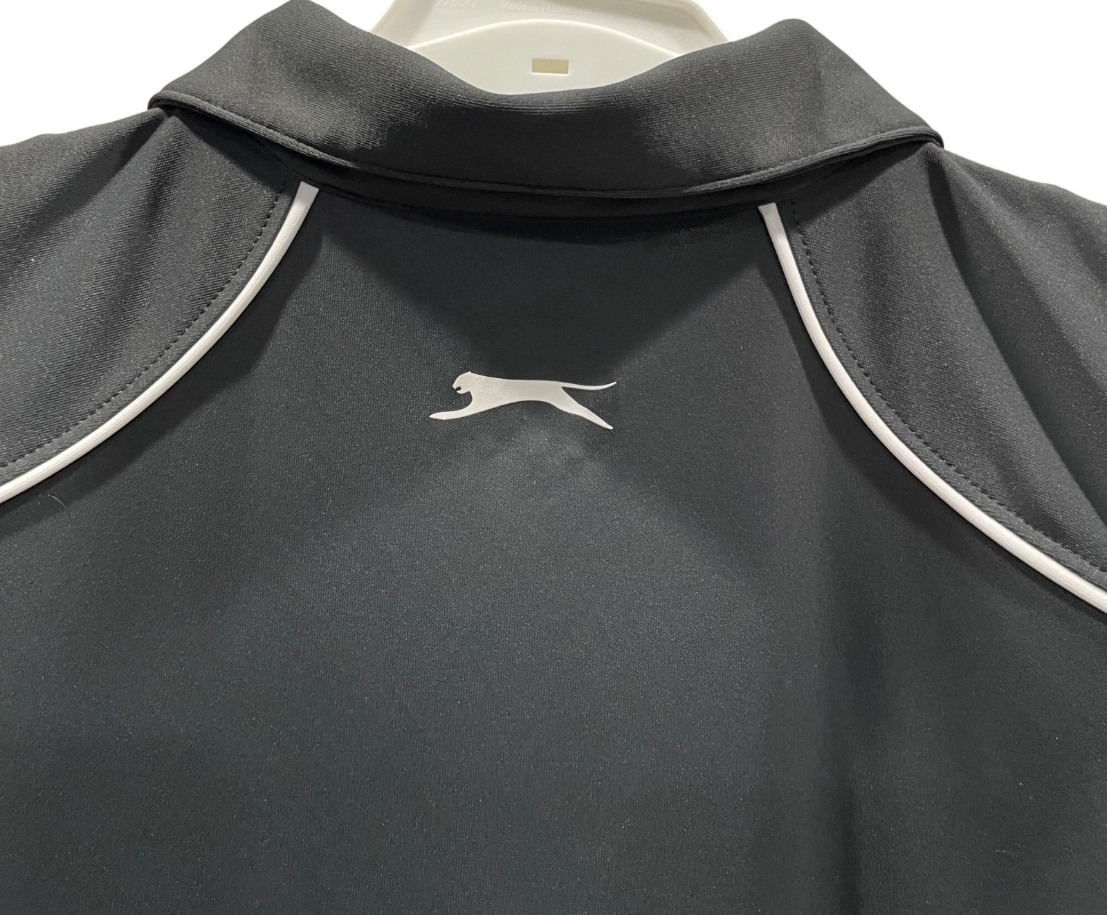 Slazenger Performance Golf Polo Shirt L Black Sleeveless 1/4 Zip Workout Sporty