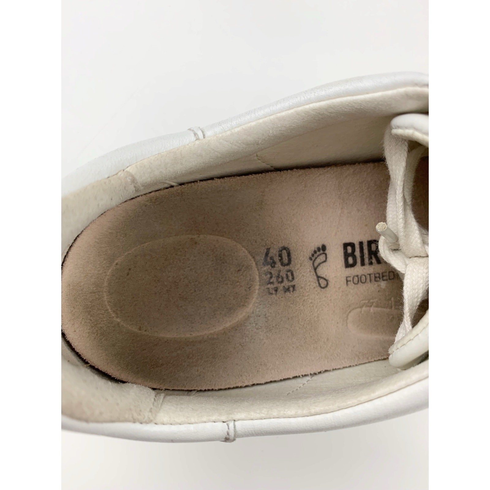 Birkenstock Bend Low White Leather Sneakers Lace Up Comfort Shoes 40 W 9 M 7