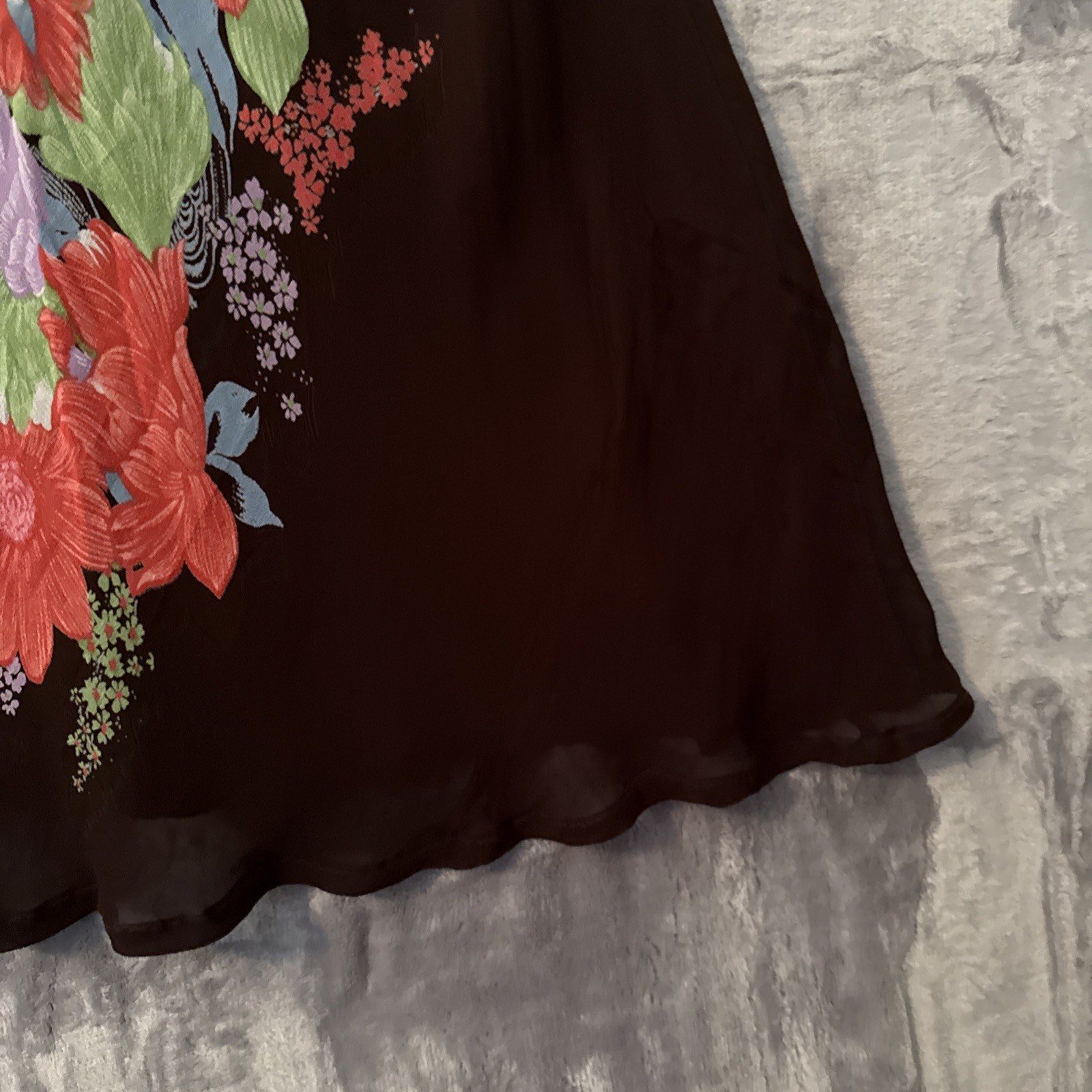 Vintage Style & Co Midi Skirt Brown Sheer Floral Size 14 Forest Fairy Artsy