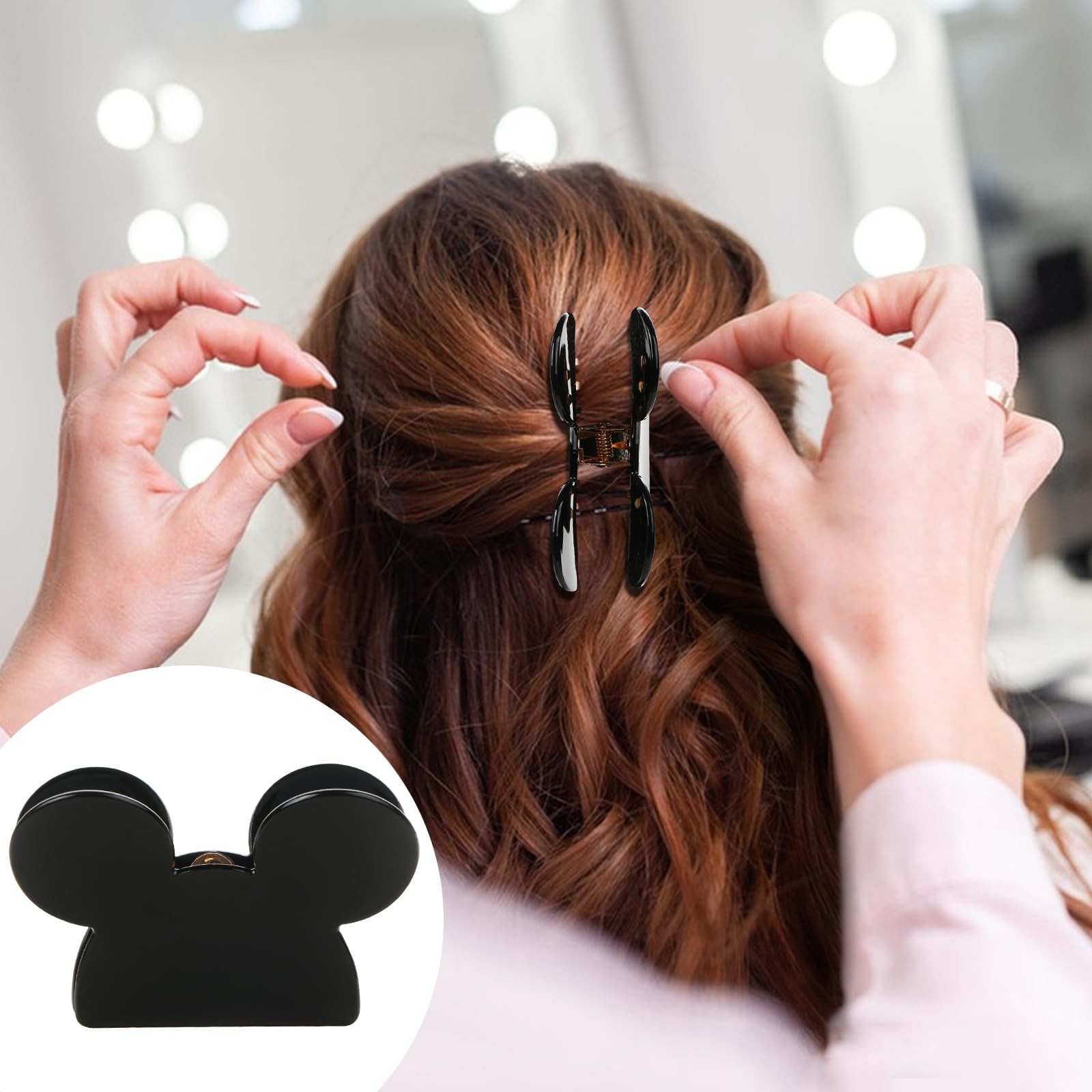 Mouse Head Hair Claw Clips, BENOSPACE 3Pcs Acrylic Lady Bear Clips for…