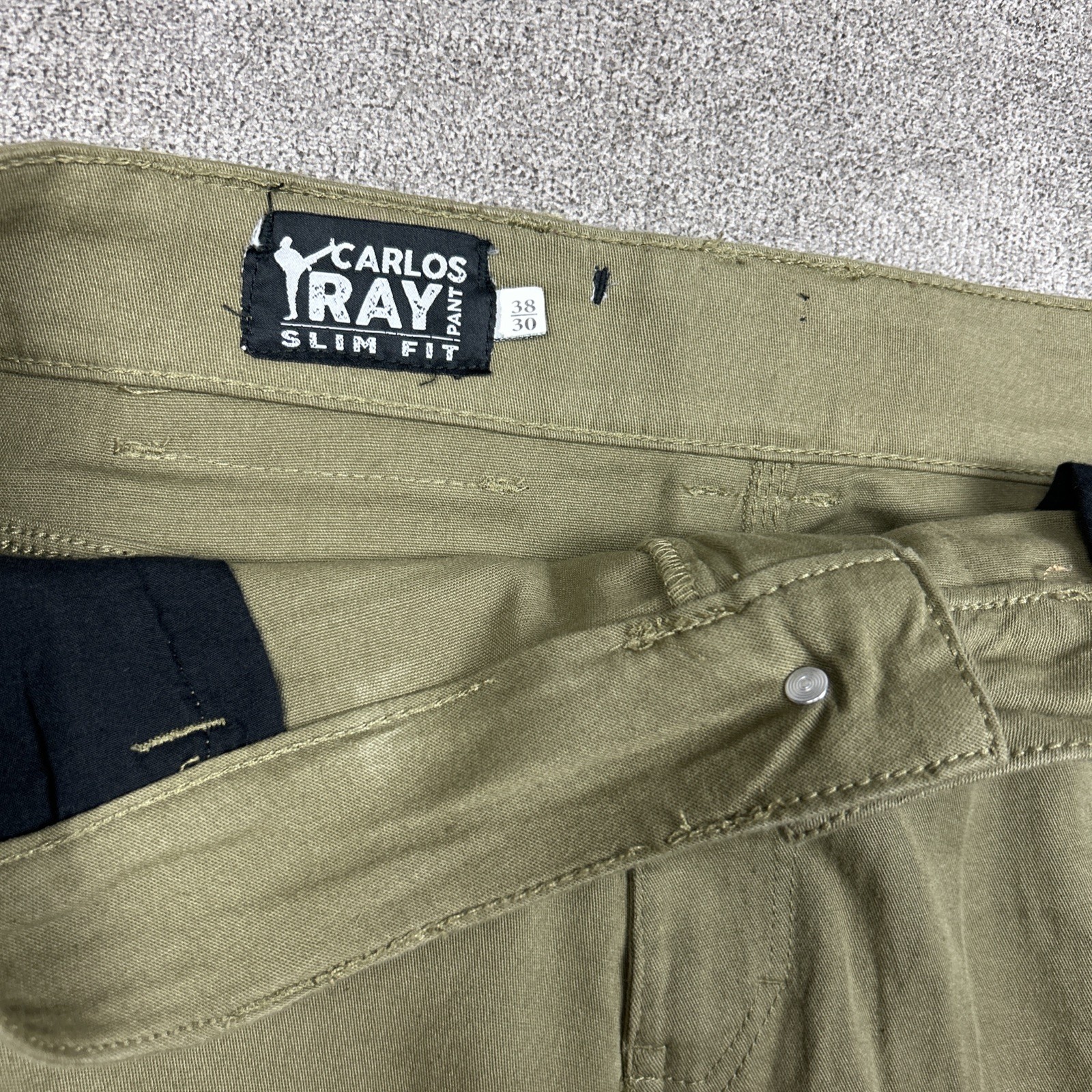TD Apparel Carlos Ray Slim Fit Tactical Pants Mens 38×30 Green Cotton Spandex