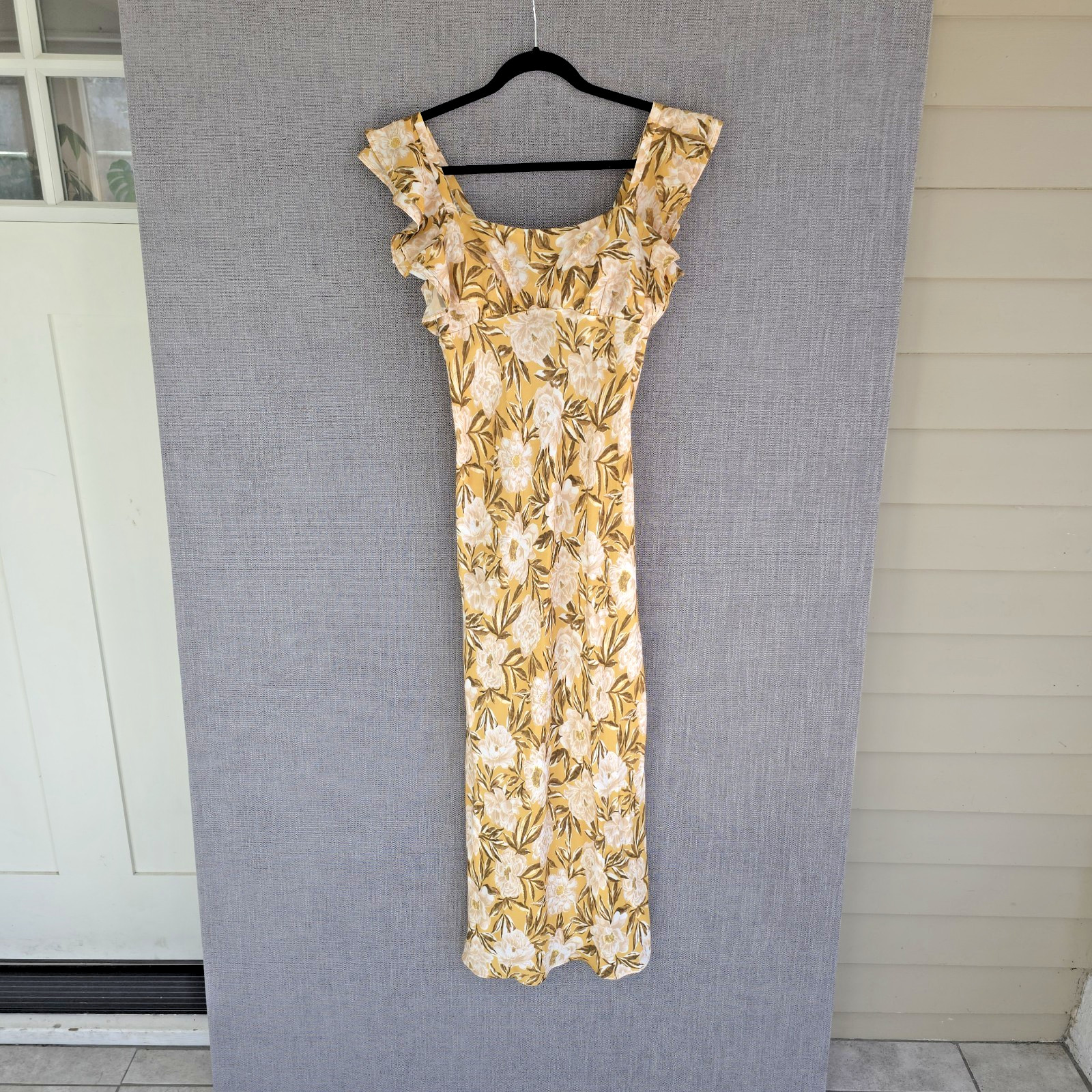 NWT Madewell Angelina Yellow Floral Shutter Sleeve Maxi Dress Women Size 2