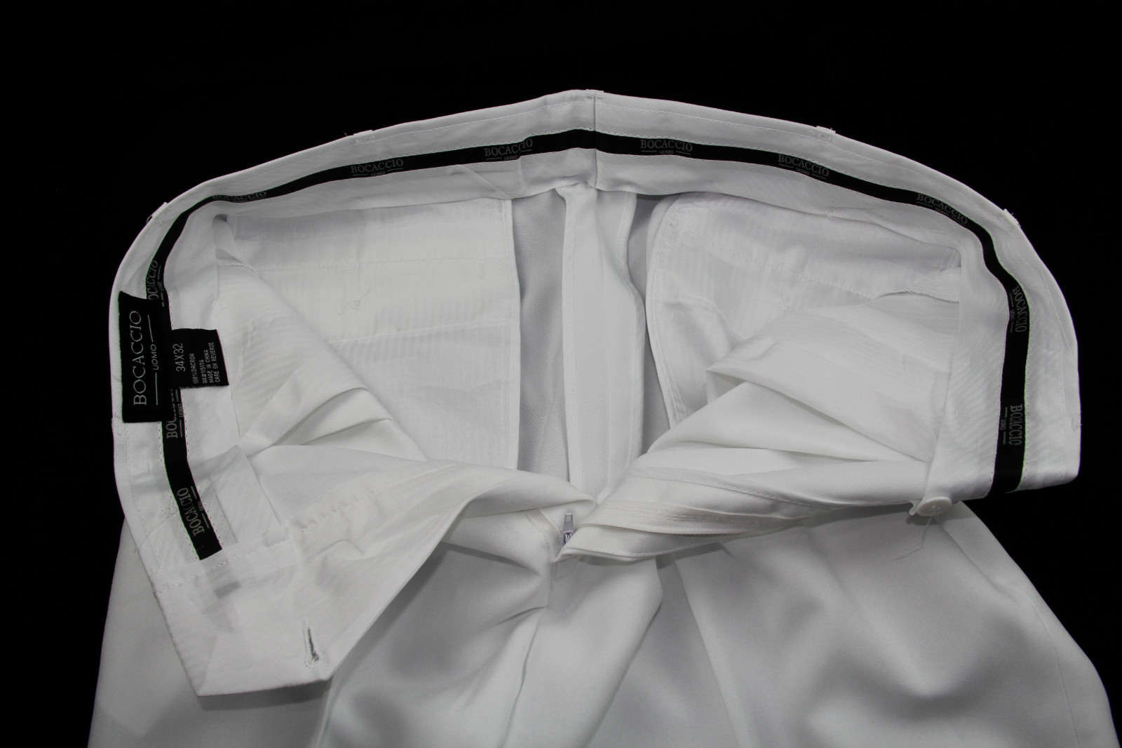 Mens Trousers White Dress Pants Pleated Slacks W/ White Belt New Sizes 30 to 42