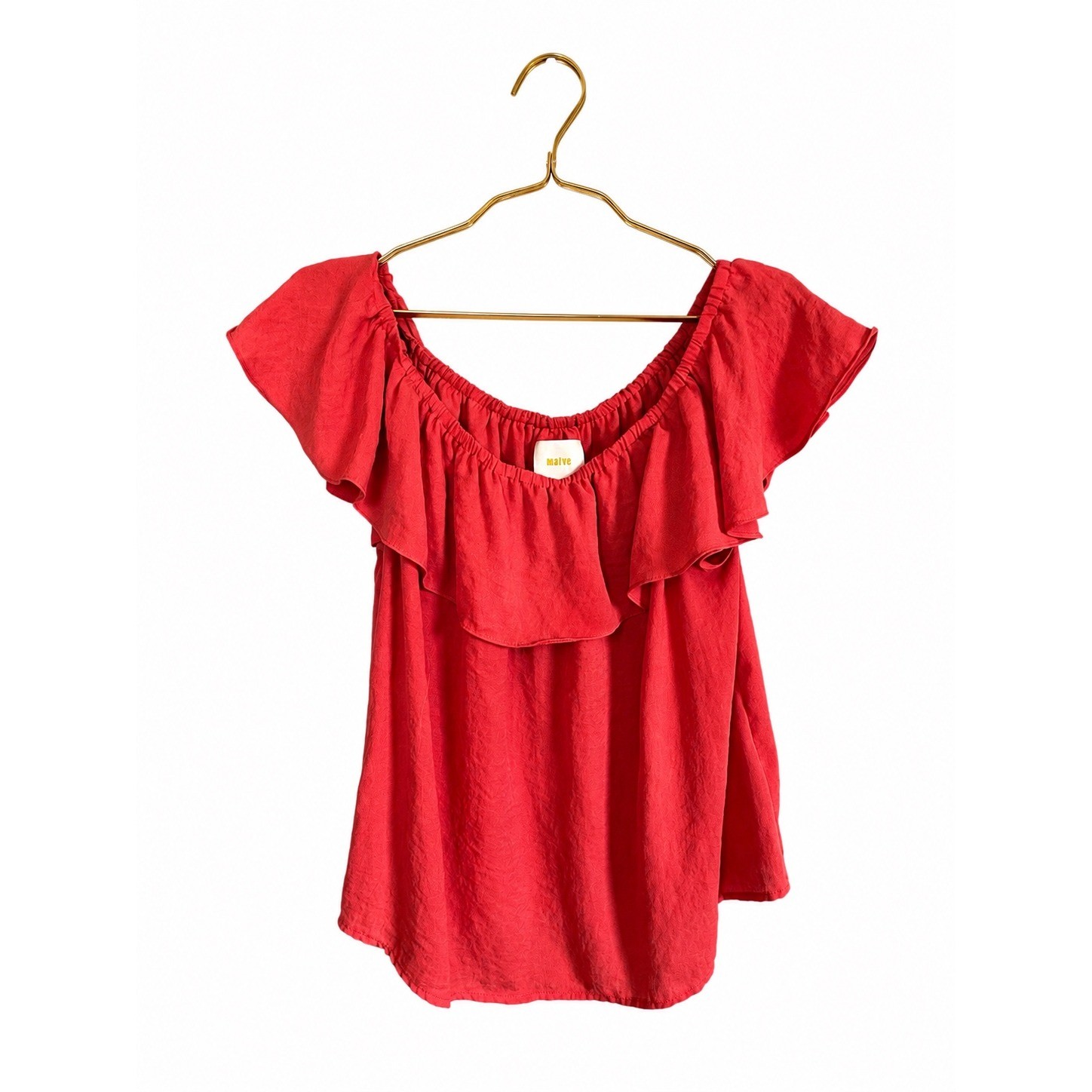 Maeve Anthropologie Size M Coral Off Shoulder Ruffle Flutter Sleeve Boho Top