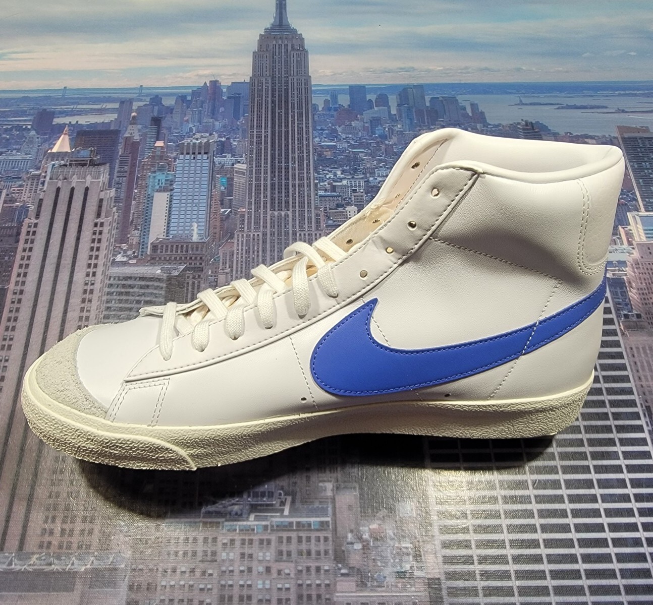 Nike Blazer Mid ’77 Vintage White/Habanero Red-Blue Mens Size 14 BQ6806 117 New