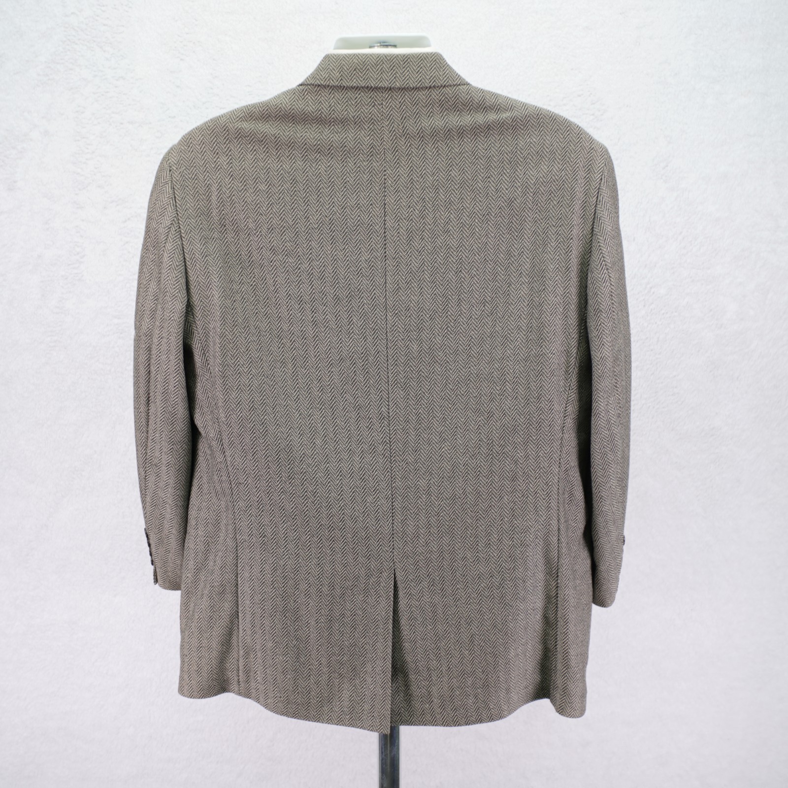 Paul Fredrick Textured Tweed Wool Silk Nylon Sport Coat Brown Herringbone 42R
