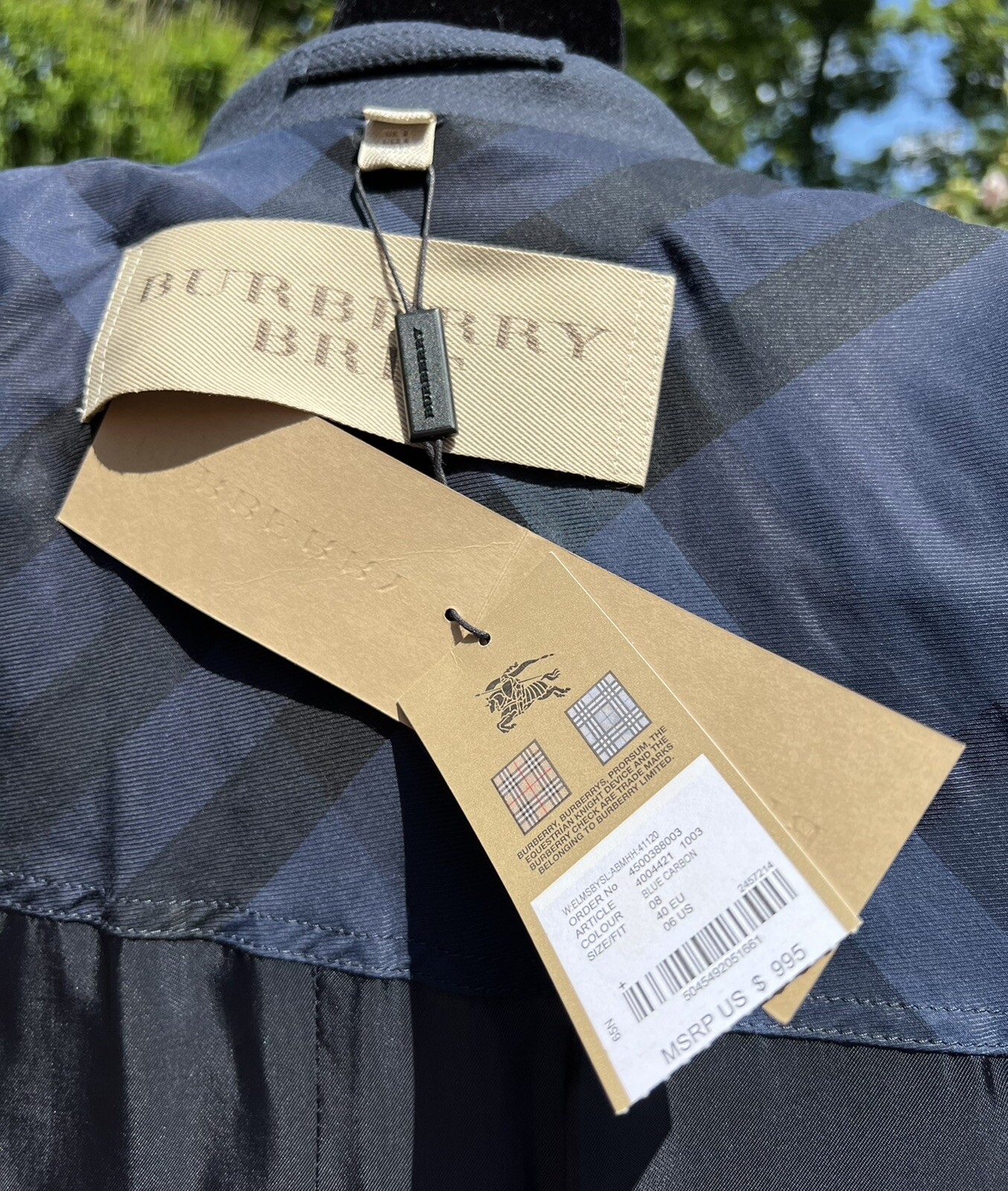 Burberry Brit Elmsby Wool Blend Coat Dark Navy Single Breasted US 6 NWT