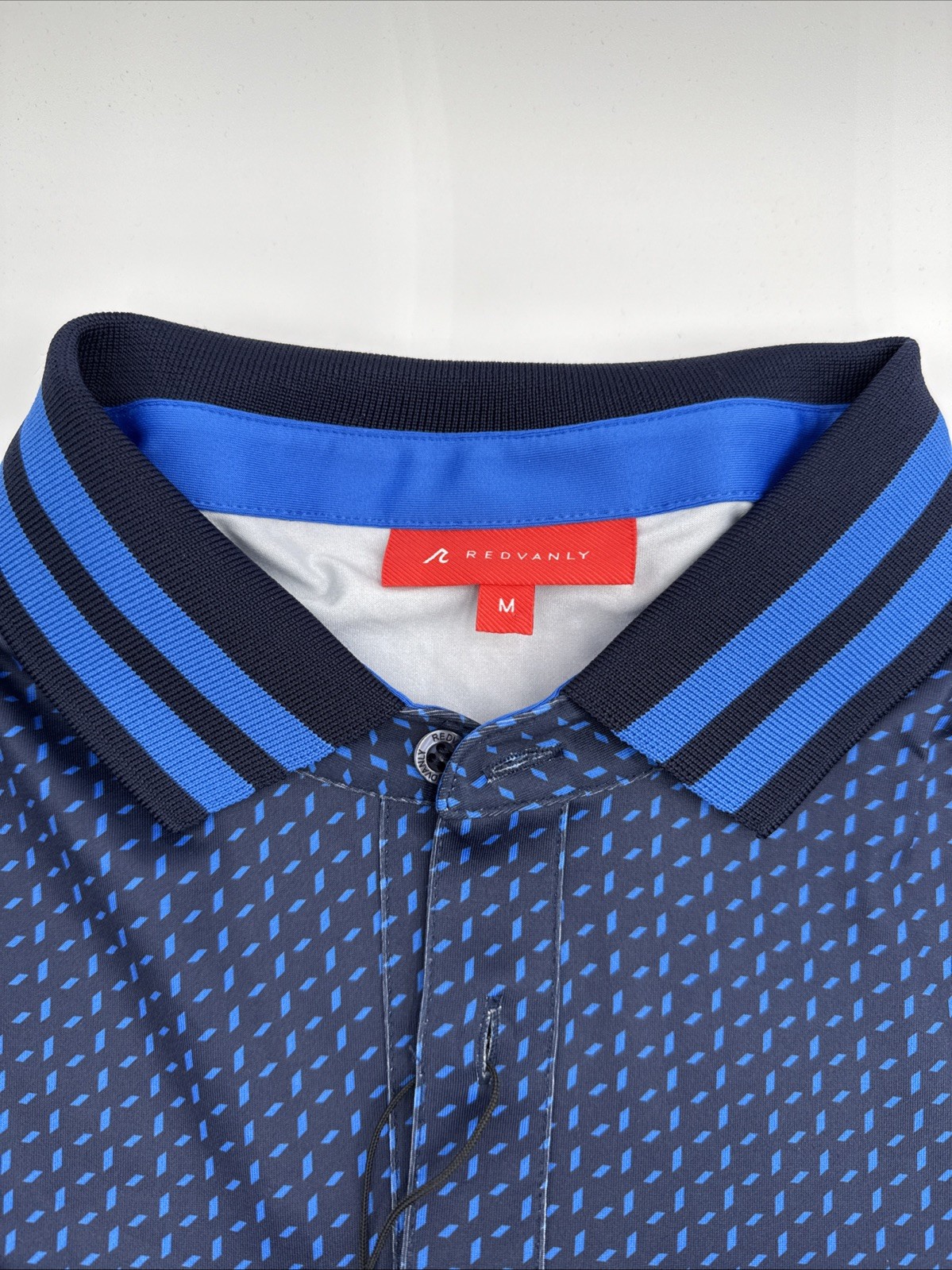$110 Redvanly Men’s Pascal Golf Performance Polo Shirt-Midnight Navy-Medium -New