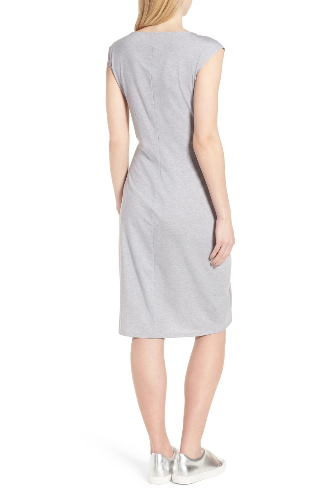 Trouvé 157628 Women’s Ruched Knit Dress Short Sleeve Gray Sz. XXL