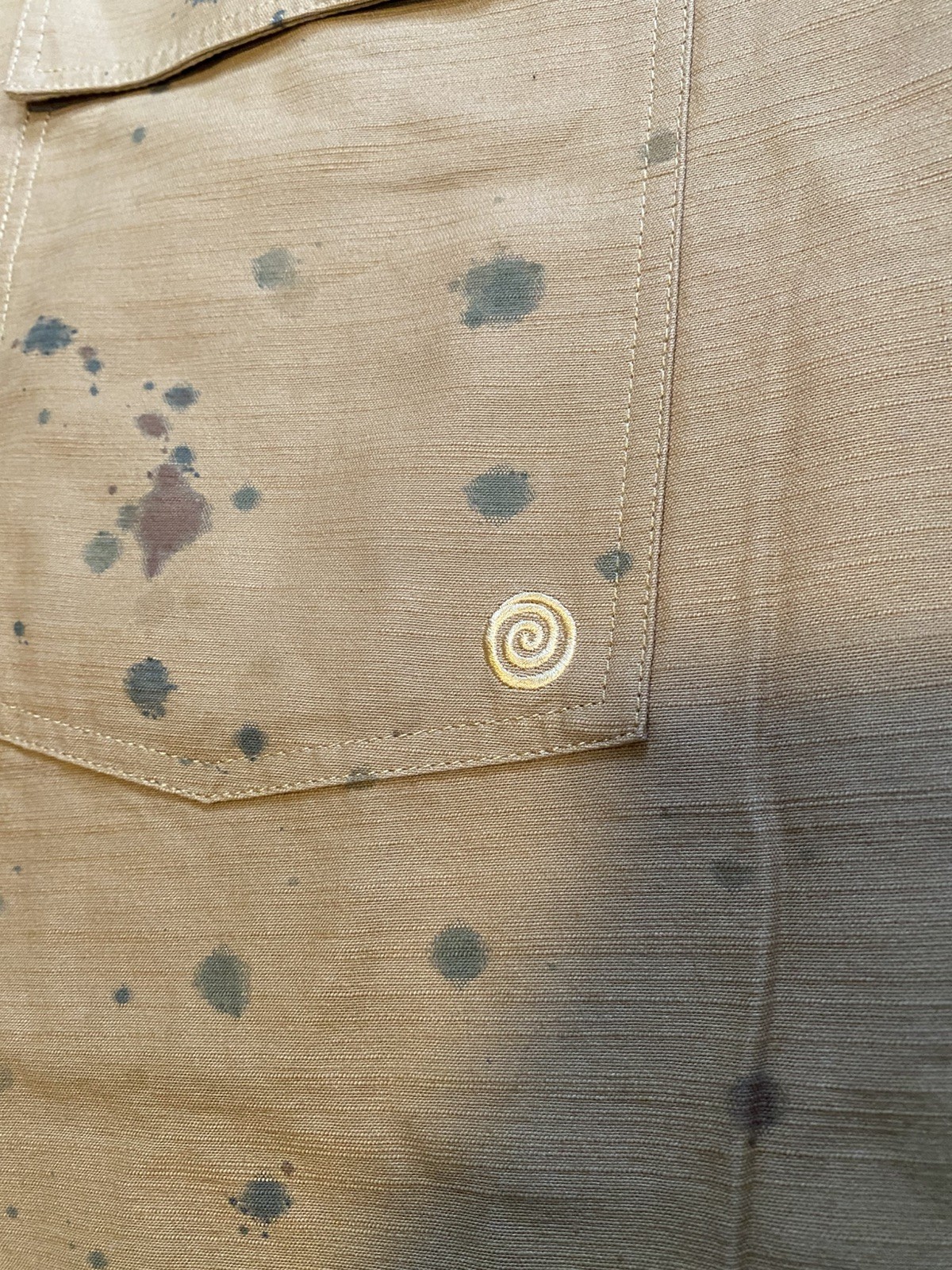 NEW Round Two Army Pants Men Size 38 Military Fatigue khaki baggy paint splatter