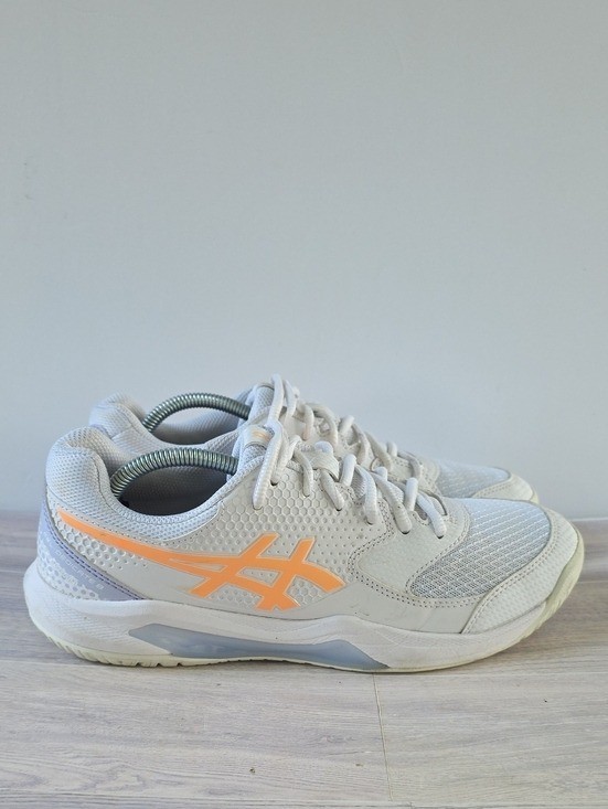 Asics Gel Dedicate 8 Womens Pickleball Court Sneaker Shoe White Orange Size 8