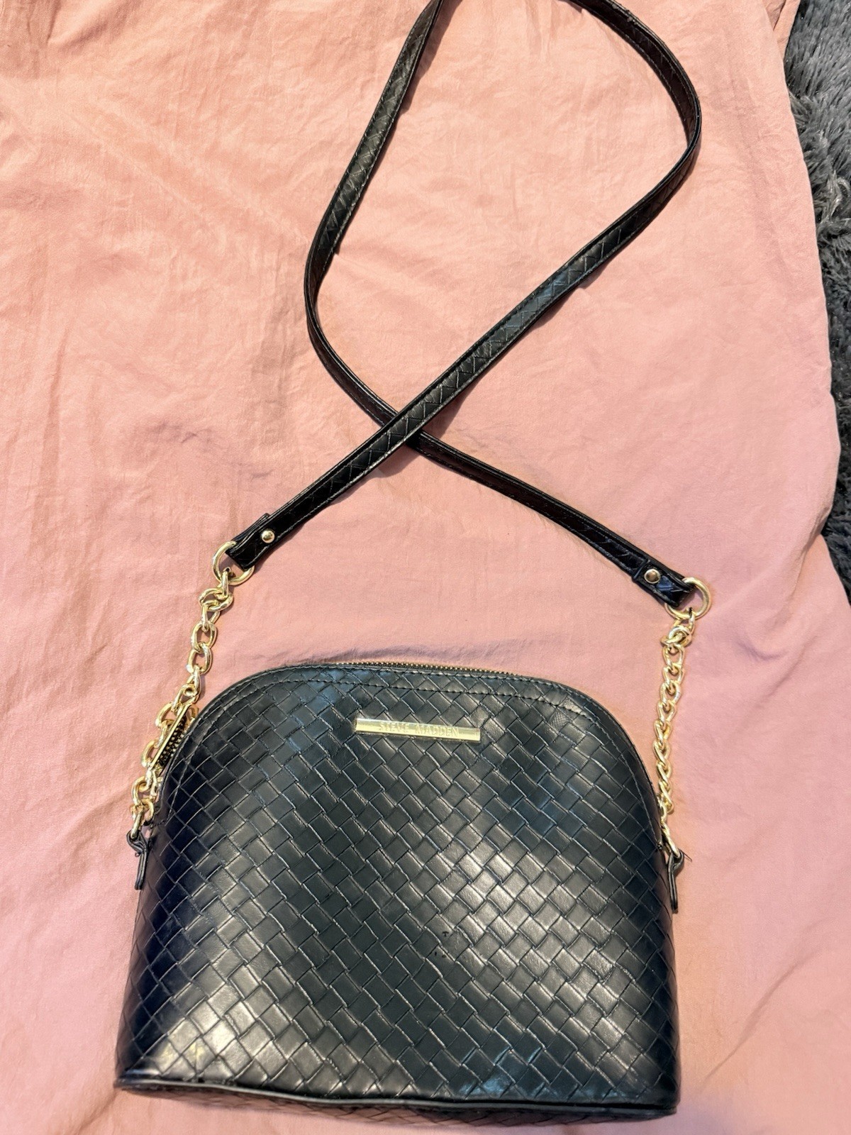 Steve Madden Women’s Crossbody Bag Black Faux Leather