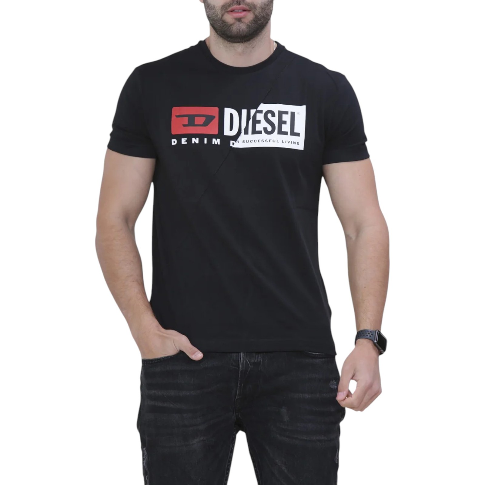 Diesel T-Diego-Cuty Logo Mens T Shirts Crew Neck Short Sleeve Slim TOP-SELLING