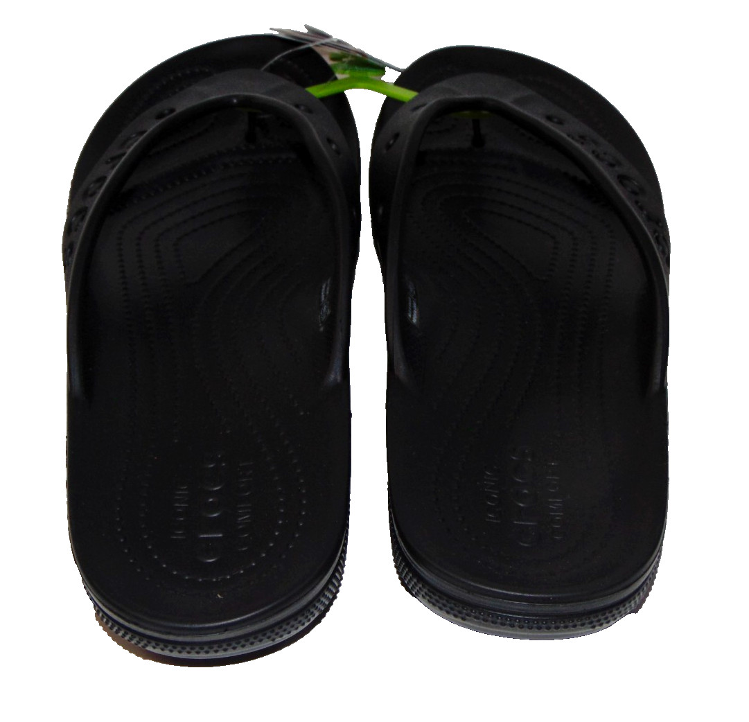 Crocs Baya II Flip Flops Black Men’s 12 Standard Thong Sandals Croslite NWT