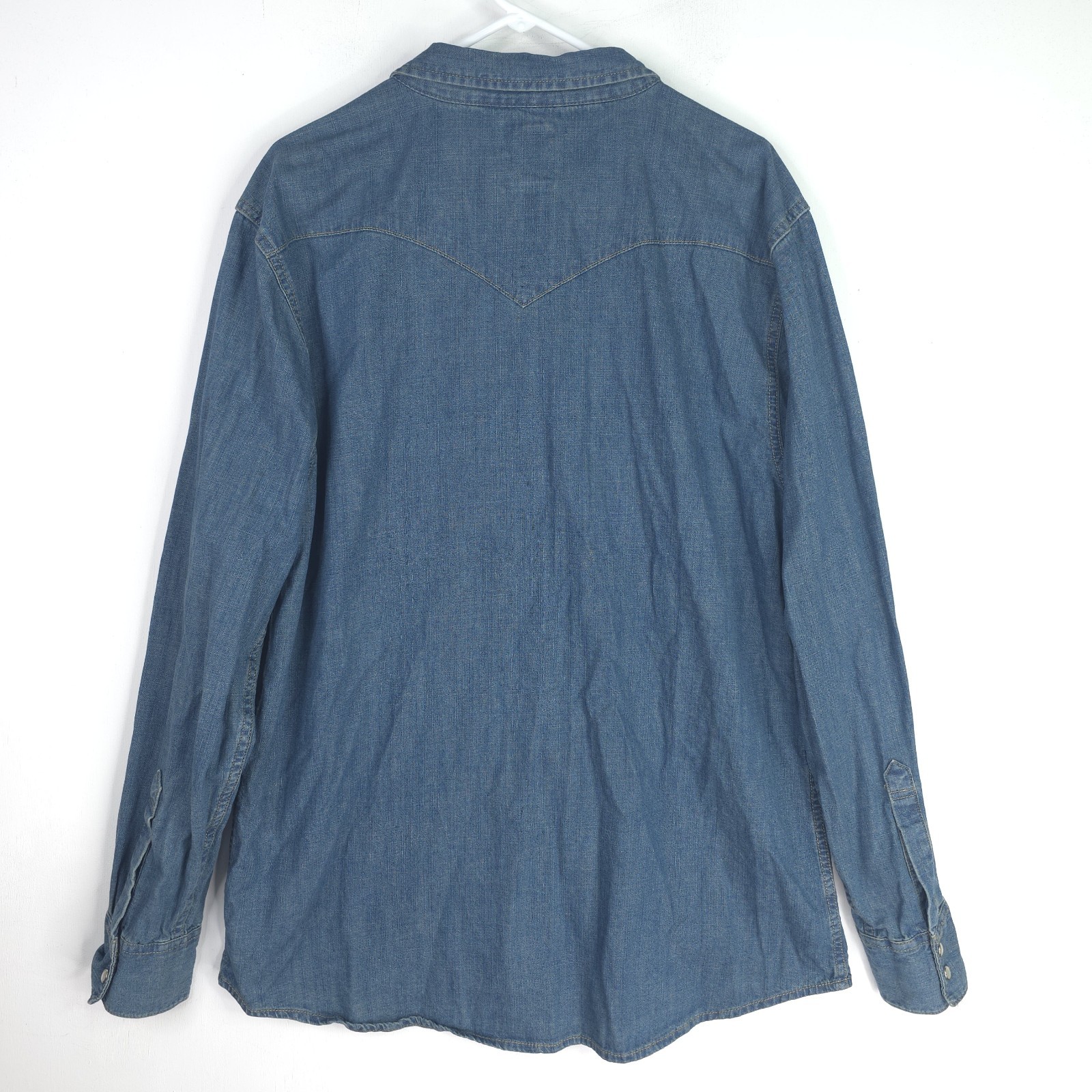 Levi’s Barstow Western Denim Shirt Men’s XXL Blue Snap Long Sleeve 3LYLW2262