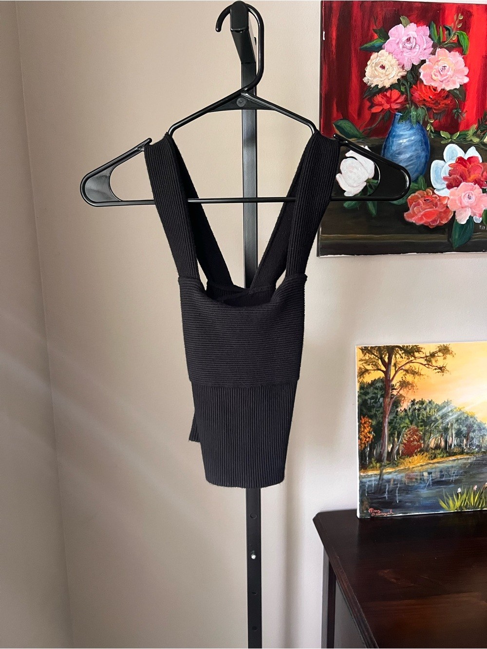 Abercrombie and fitch Ribbed Black Knit Tank Top
