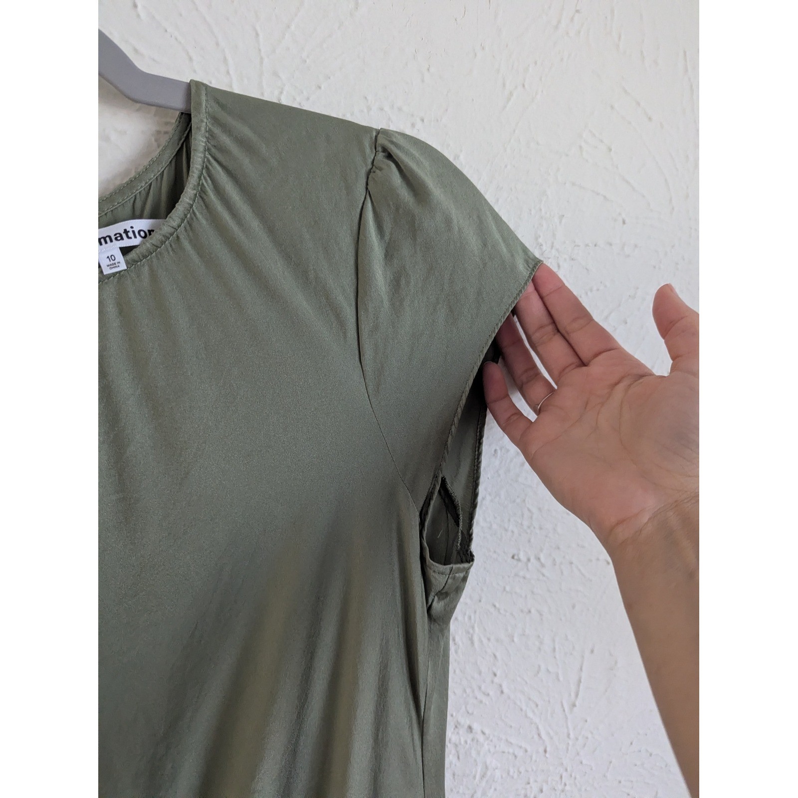 Reformation Birch Maxi Dress Artichoke Ruched Silk Size 10