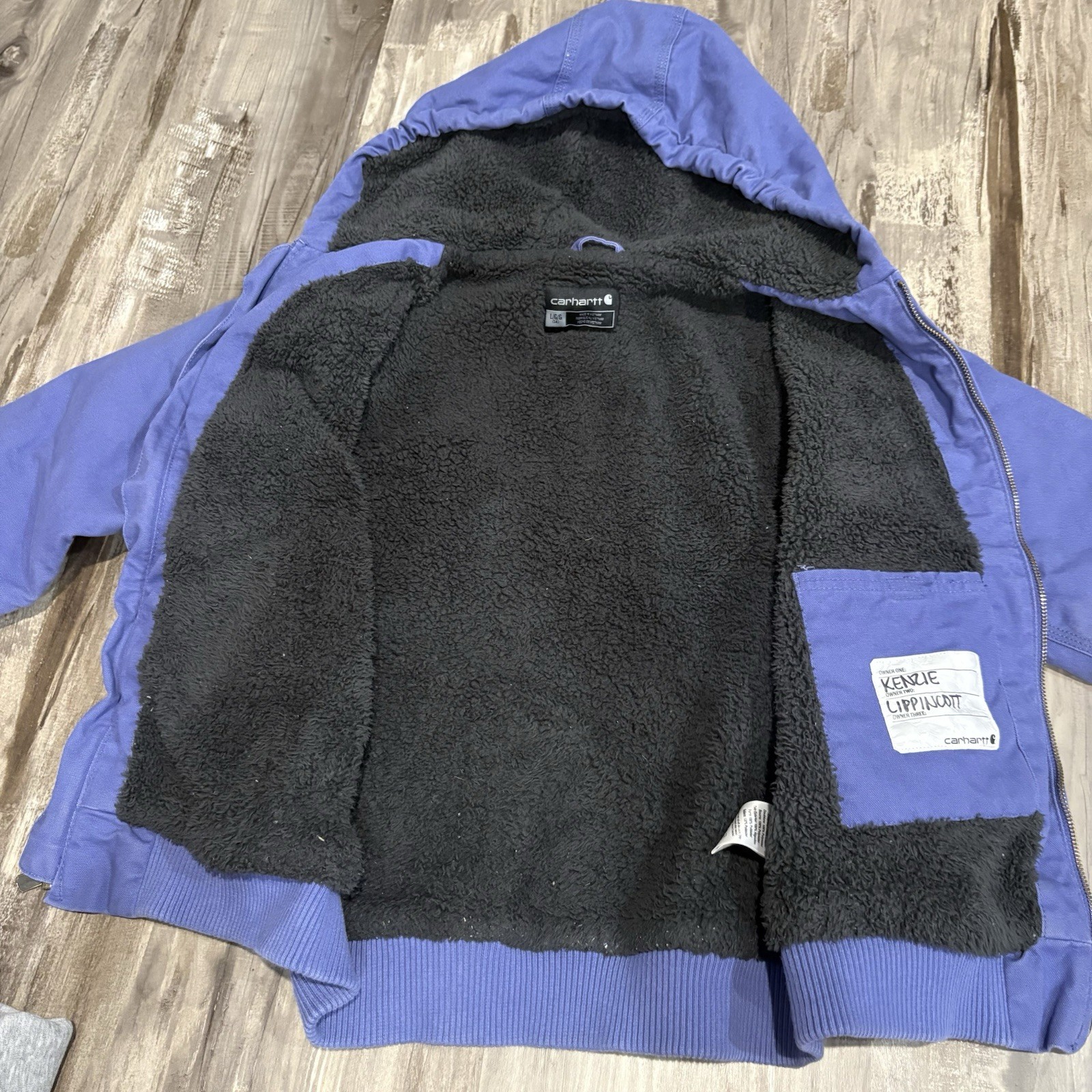 Carhartt Periwinkle Blue Kids SZ L (14) Sherpa Lined Active Jacket CP9564