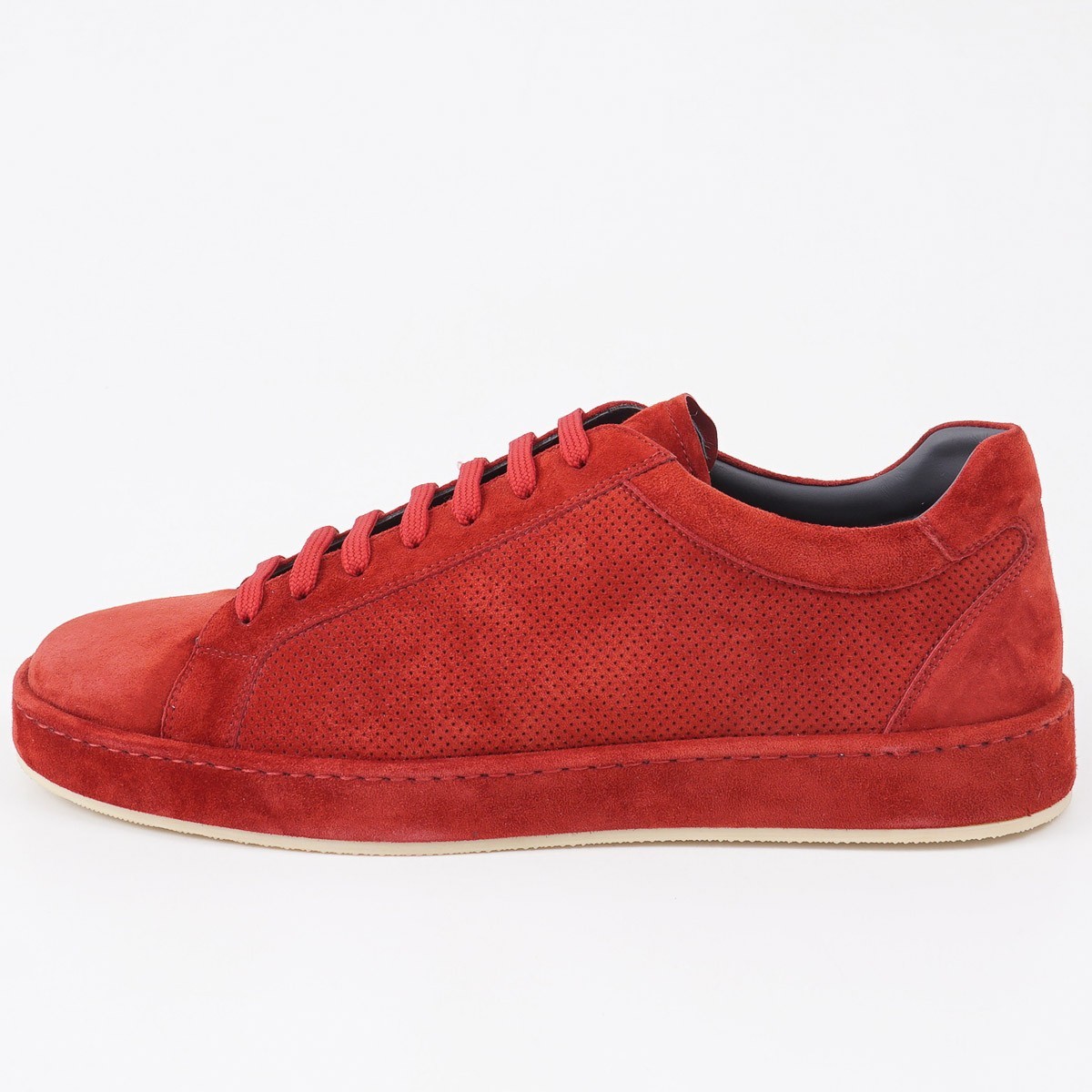 Brett Johnson Red Perforated ‘Cashmere Calf’ Suede Sneaker 9 (Eu 42) Shoes NIB