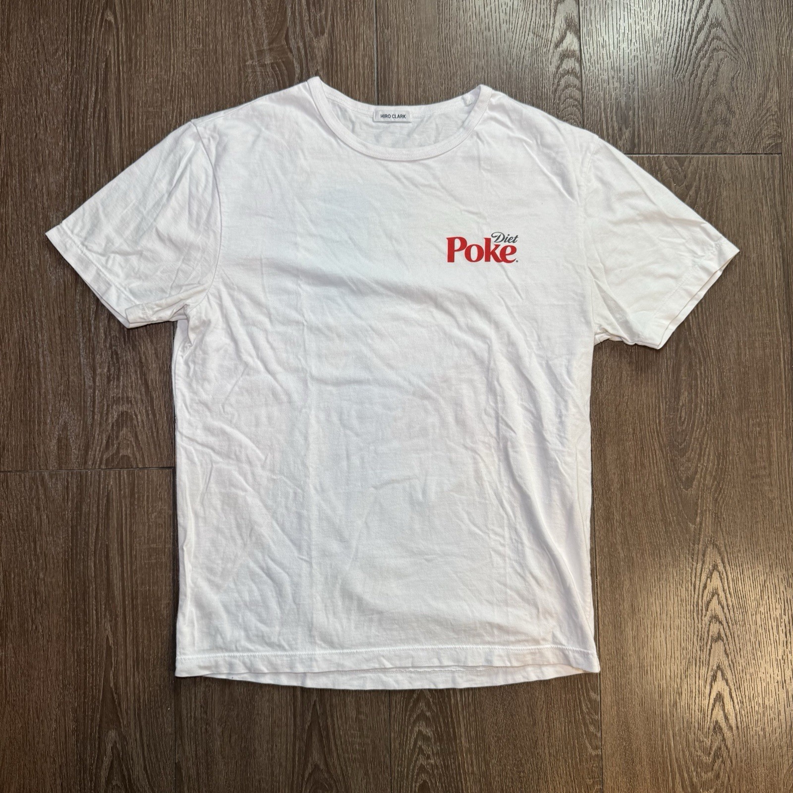 Hiro Clark Diet Poke Graphic T Shirt White 18.5×25 Minimal Streetwear LA