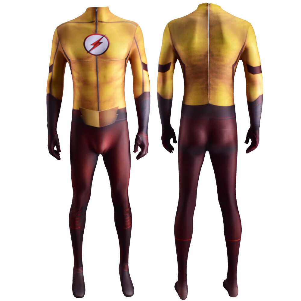 2021 Kid Flash Jumpsuit The Flash Bodysuit Cosplay Costume Halloween Adult Suit