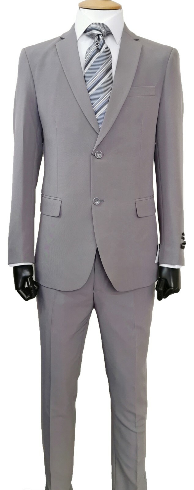 Men’s Two Button Slim Fit Suit Flat Front Pants Design By Fortino Landi 702Ps