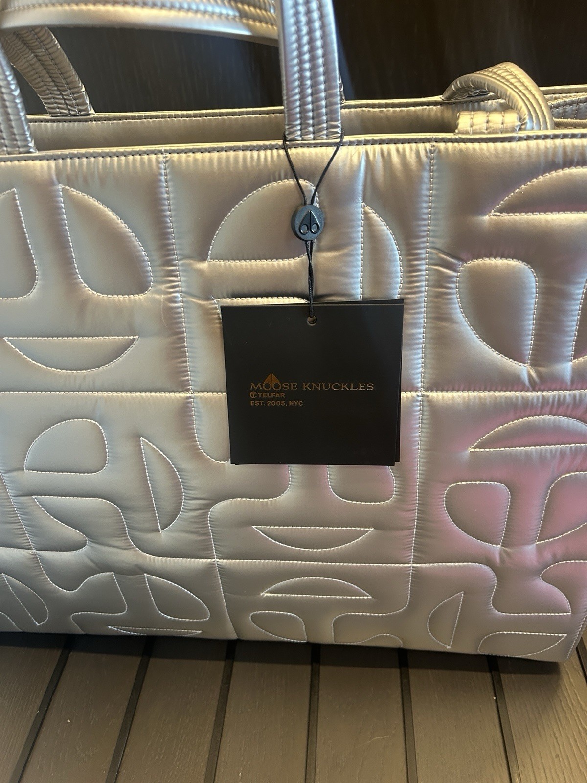Telfar X Moose Knuckles Silver Shopper Tote Padded New with Tags