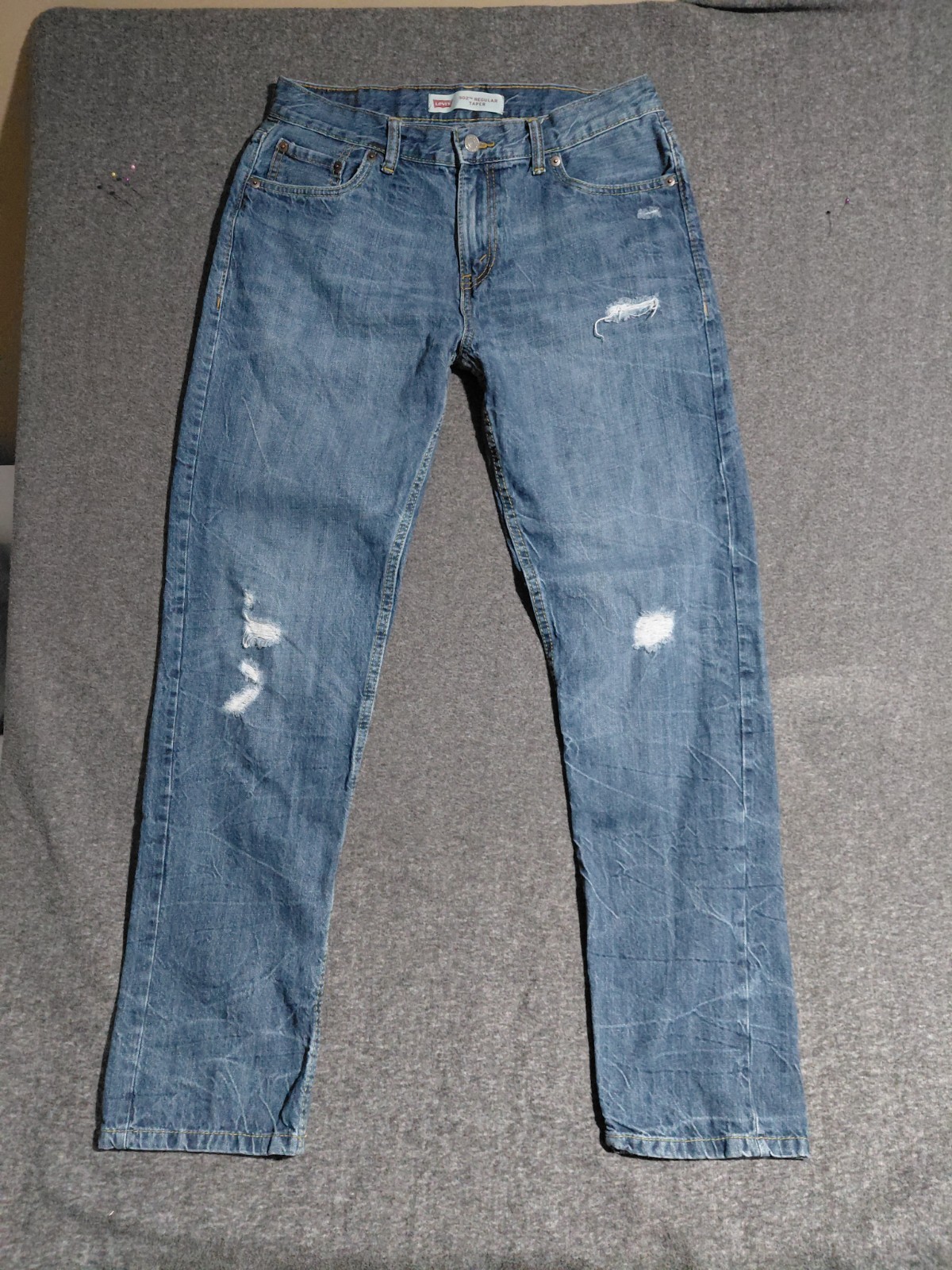 Levis 502 Jeans Mens 30×30 Blue Regular Tapered Medium Wash Denim