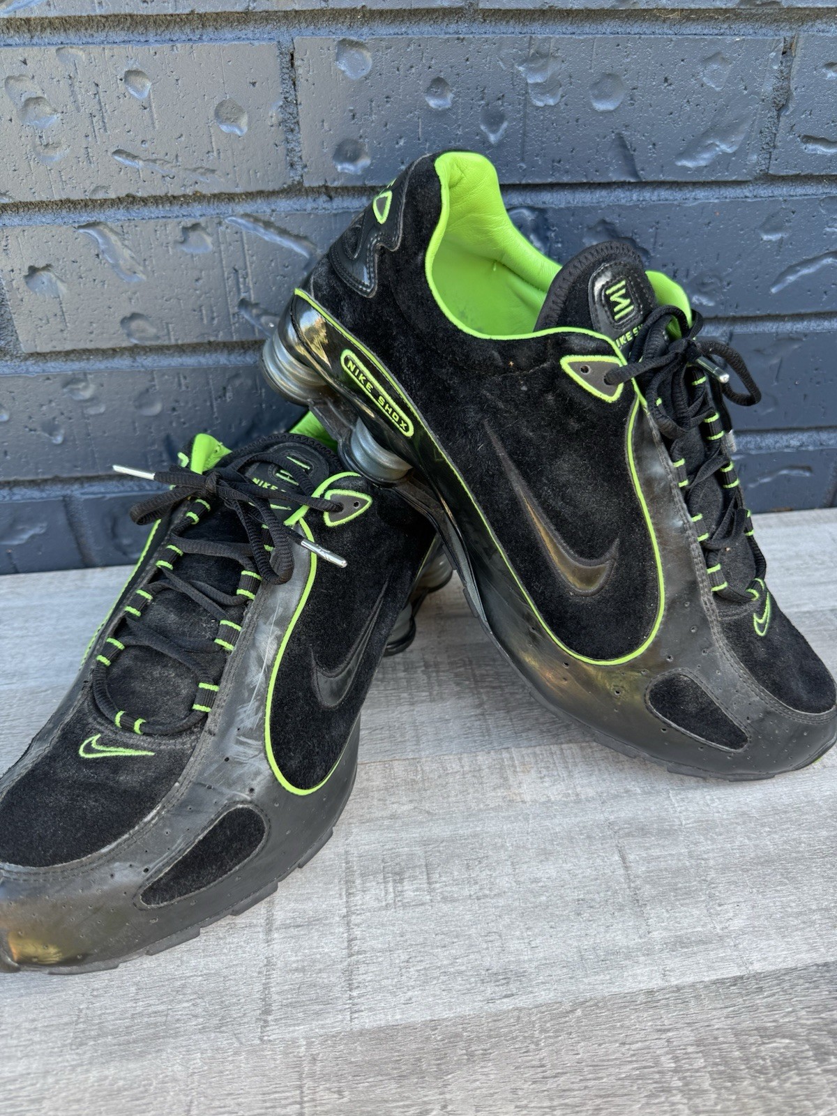 Nike Shox Monster Black Green Sneakers Athletic Shoes Men Size 14 Vintage Rare