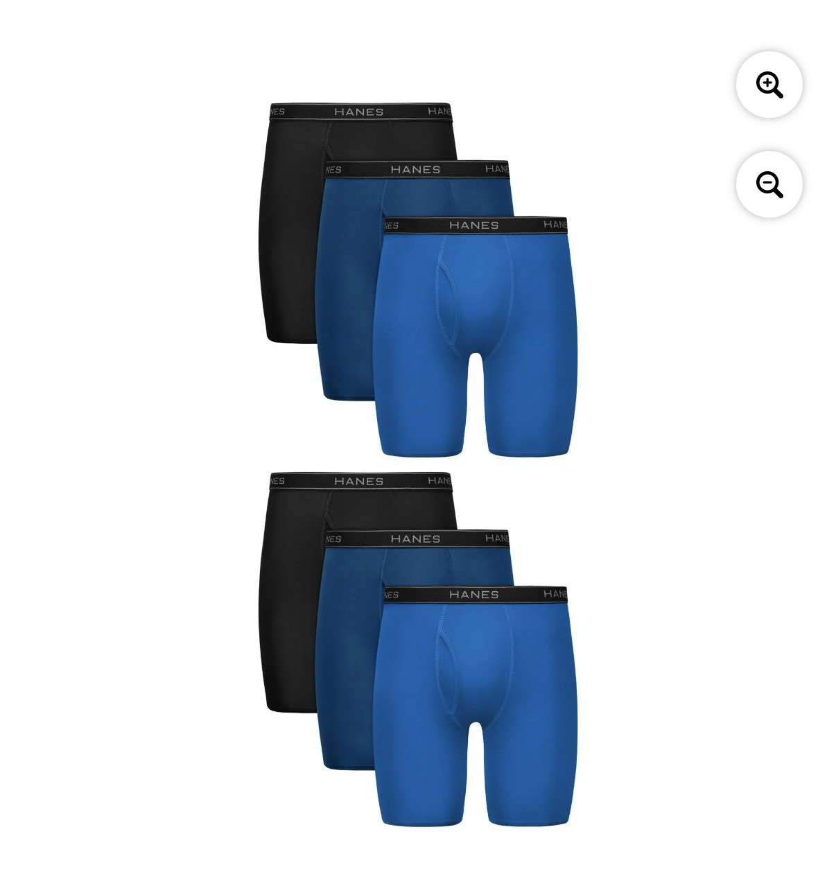 Hanes Men’s Boxer Briefs 6 pack Performance Stretch Long Leg-S Tagless
