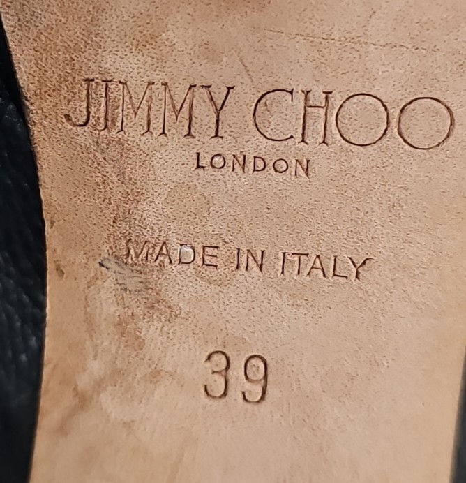 JIMMY CHOO Hoxton 100 Black Textured Leather Tall Boots 39 / 9 US