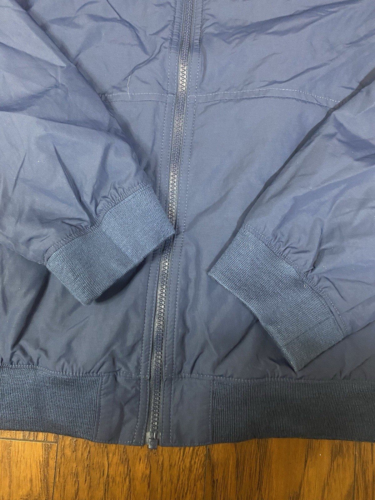 LL Bean XL Regular 3 Season Bomber Jacket Zip Navy Blue Fleece Lined Mens