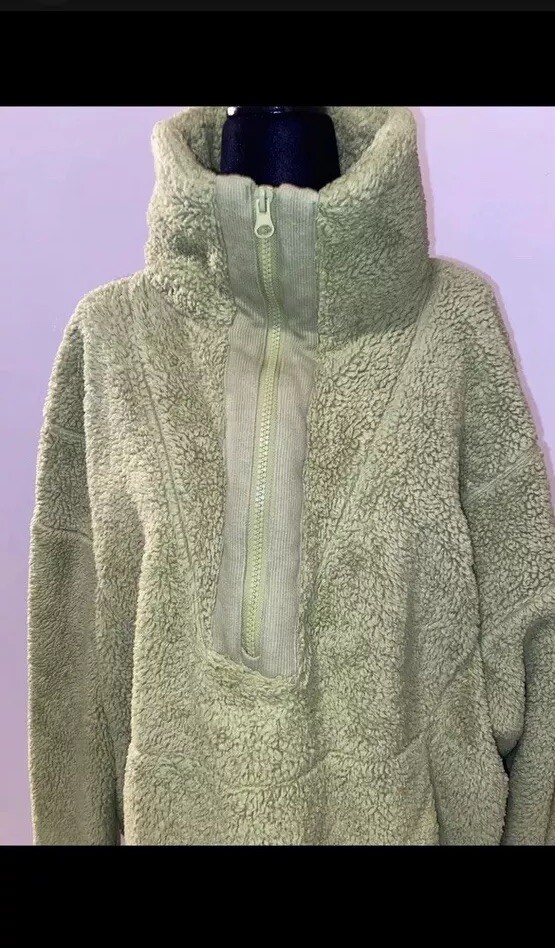 Lab Joy Medium Pullover Lime Green Sweater Hoodie 100% Recycled Polyester