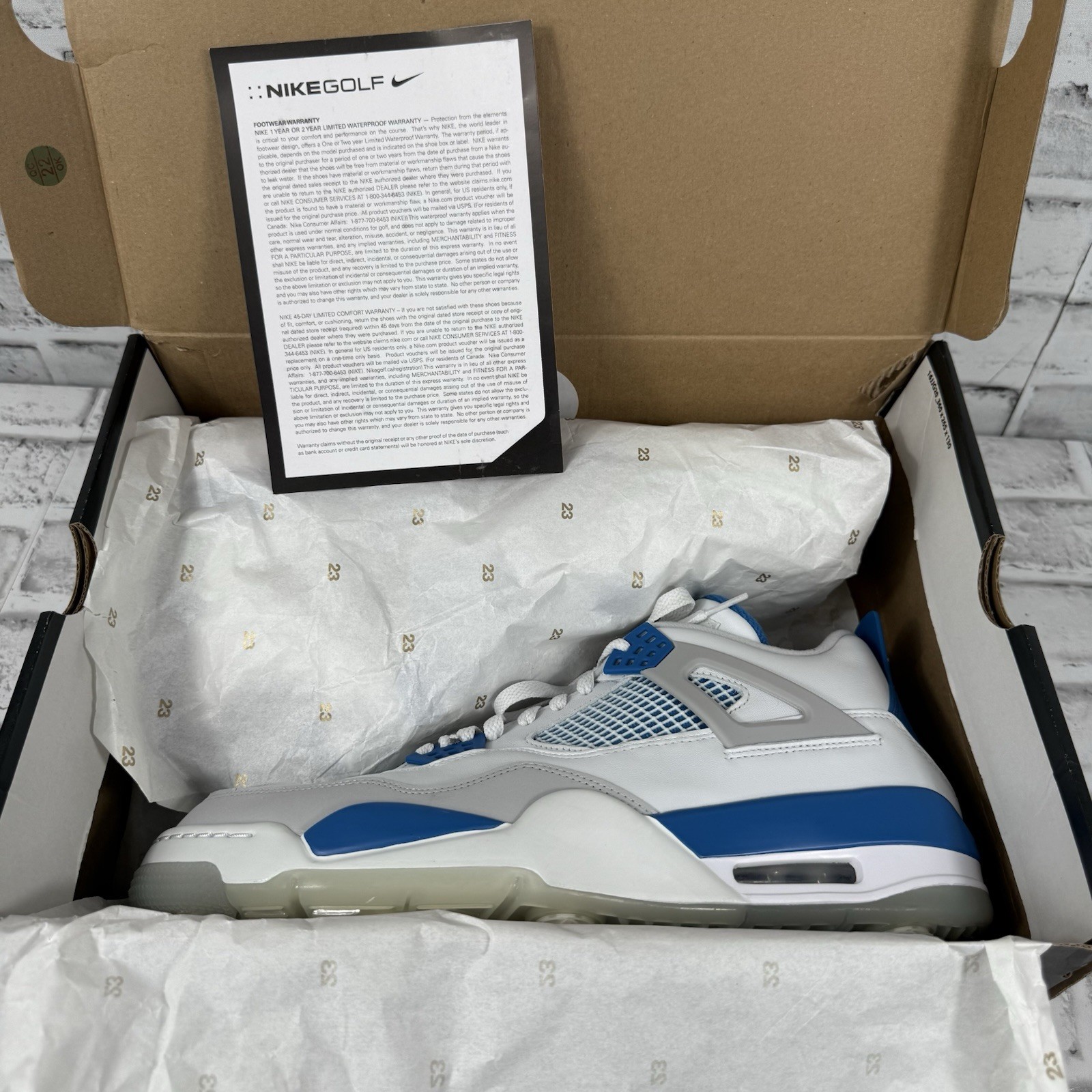 Nike Jordan 4 IV Retro Military Blue Golf Shoes Mens Sz 13 CU9981-101 Brand New