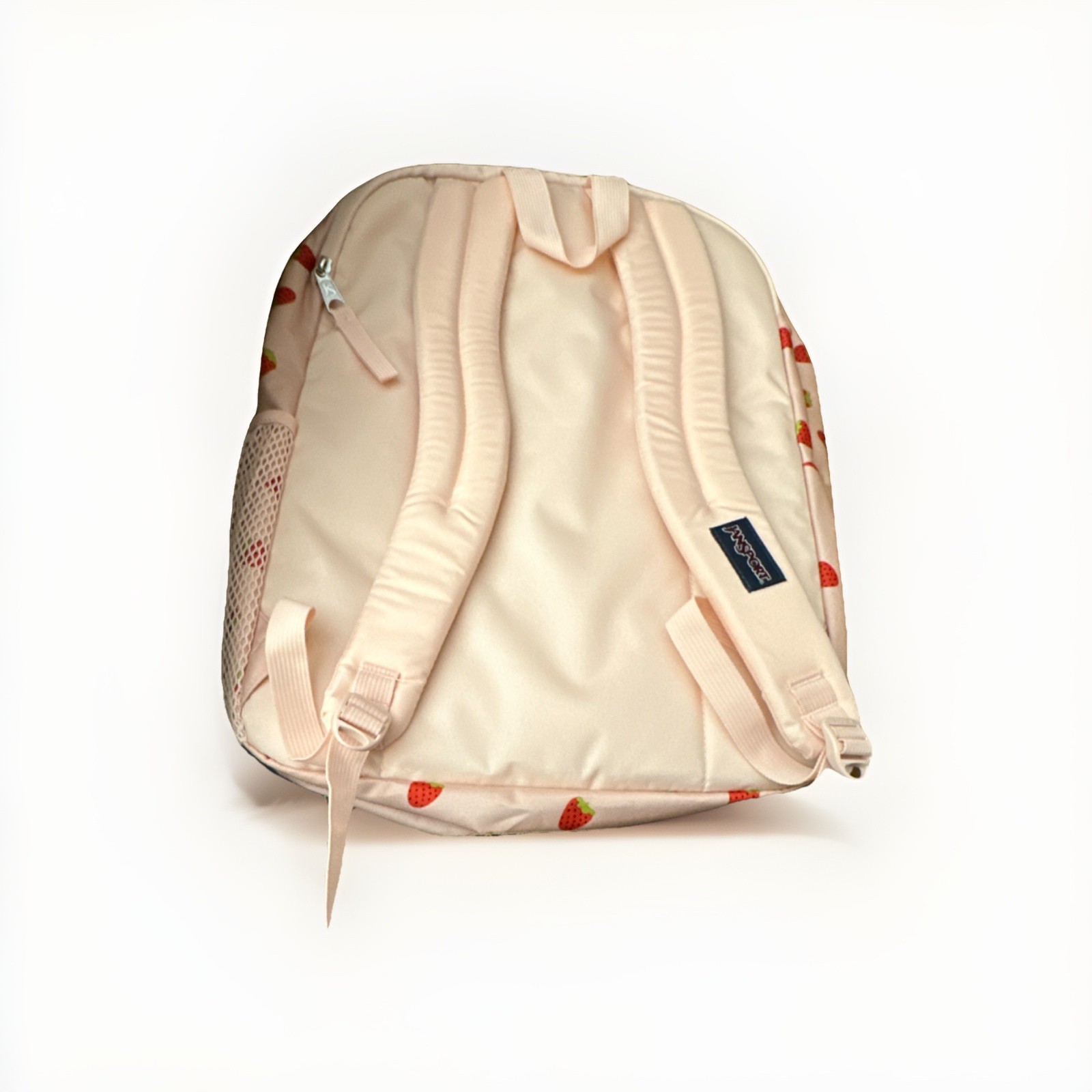 JanSport Big Student Strawberry Shower XL Kids Backpack Zipper Strap Accent