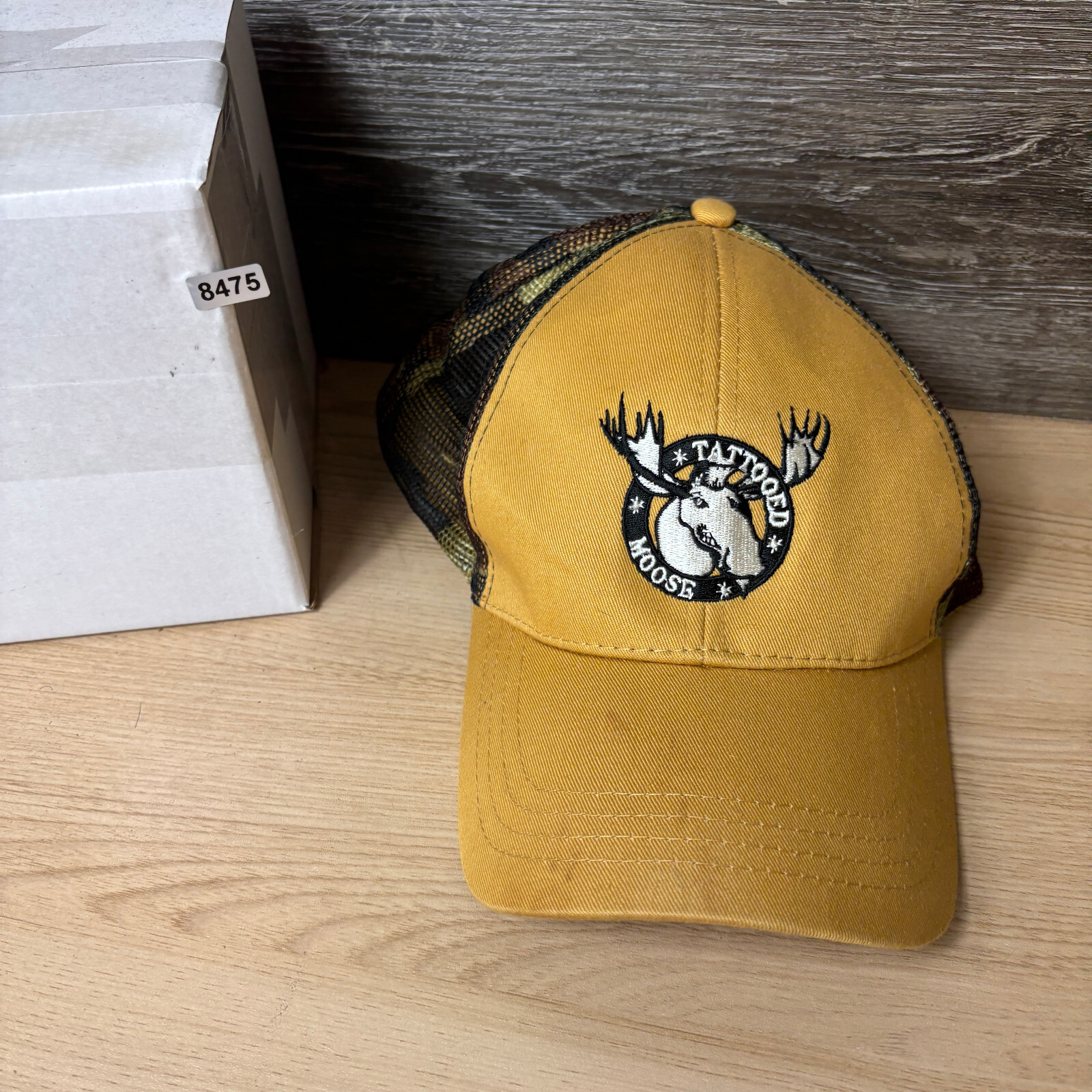 Tattooed Moose Hat Cap Strap Back Black Yellow One Size Adjustable