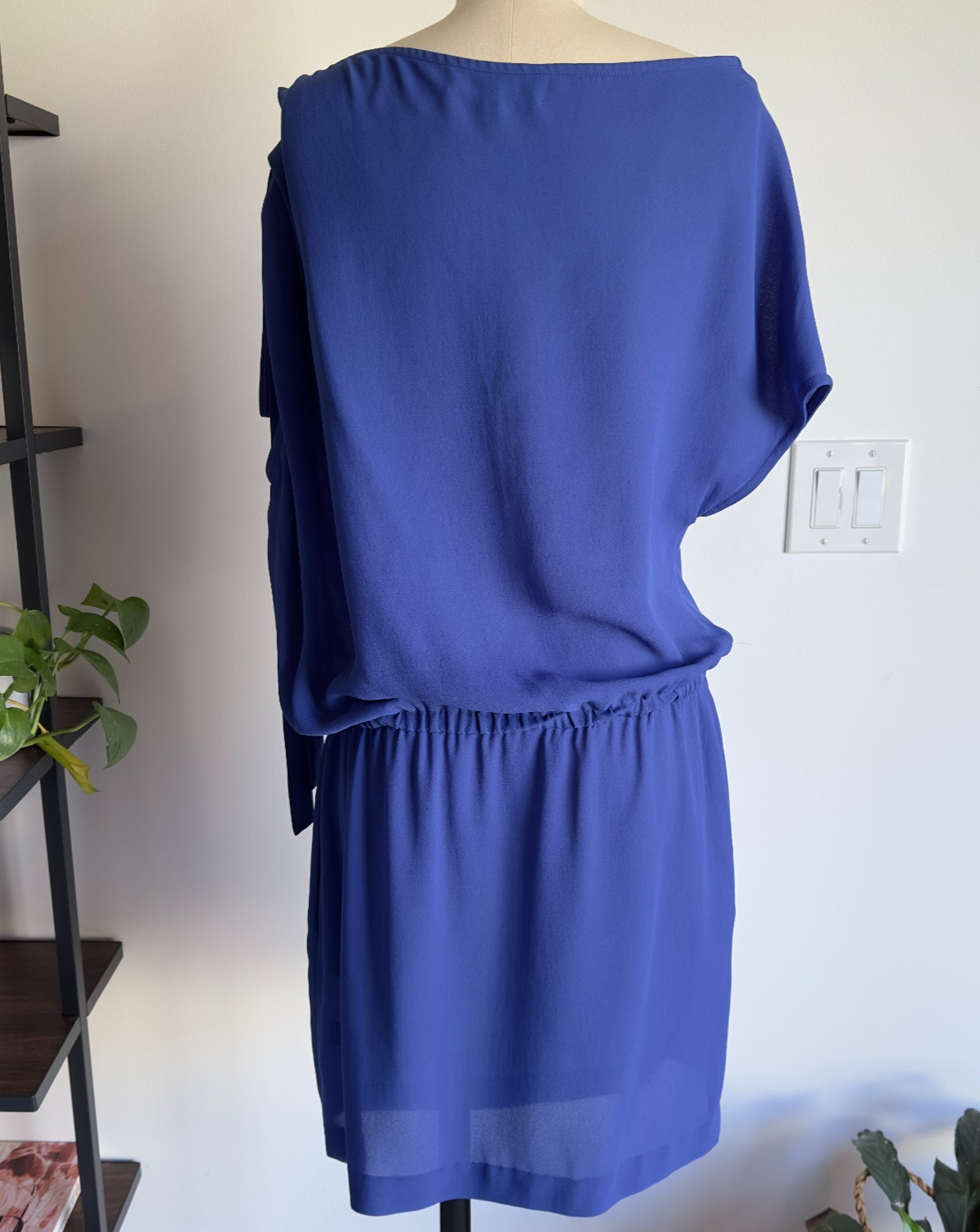 Robert Rodriguez Royal Blue Sheath Dress-Silver Beaded Floral Design-Size 4 $175