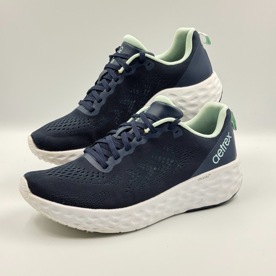Aetrex Danika Blue Arch-Support Sneaker Blue AP105W Women’s Size US 7.5-8 Shoes
