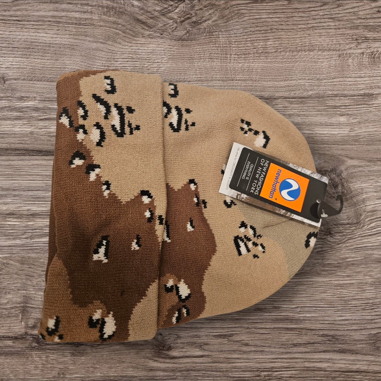 Desert Army Camo Print Knit Hat Beanie Winter Cap One Size Warm & Super Soft