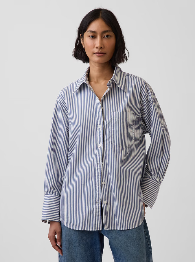 Gap Women’s Organic Cotton Poplin Big Shirt. Brand New – Free Shipping