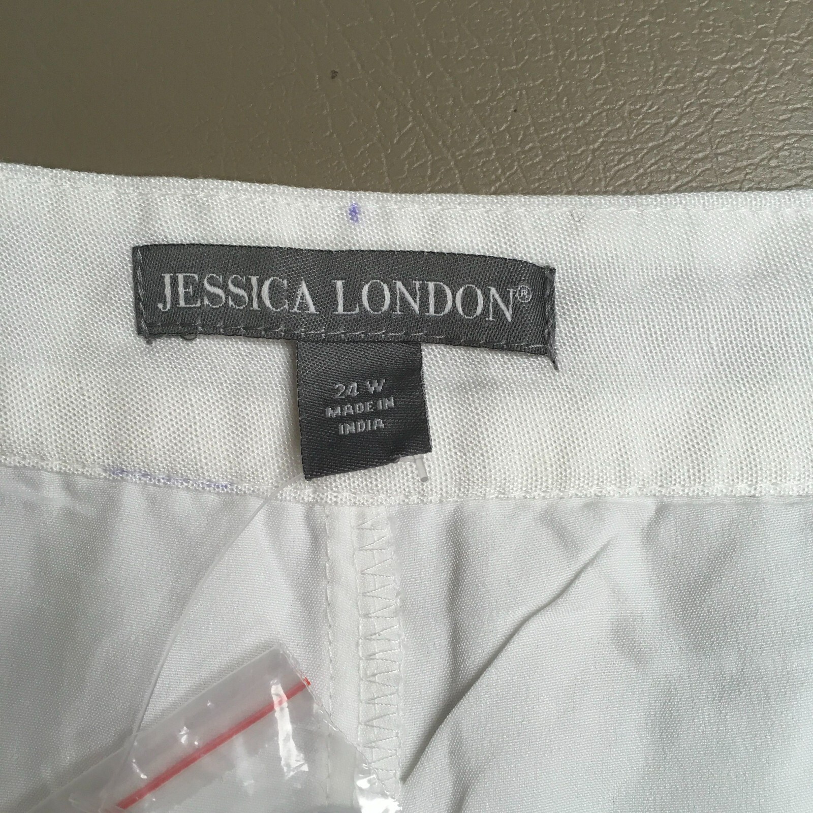 Jessica London Womens White Soft Ease Linen Rayon Comfort Waist Capri Pants 24W