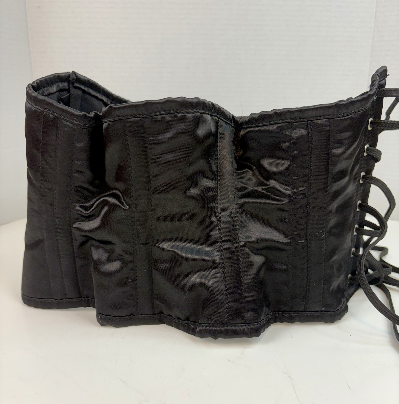 Orchard Corset Black Underbust Lace Up Steel Boned Corset Size 32 NWOT RN115734