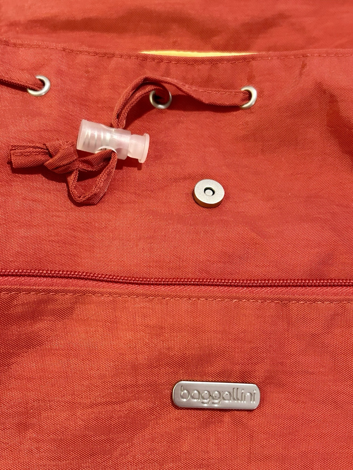 Baggallini Red Cinch Backpack w/ Padded Laptop/Tablet Compartment & Flap Closure