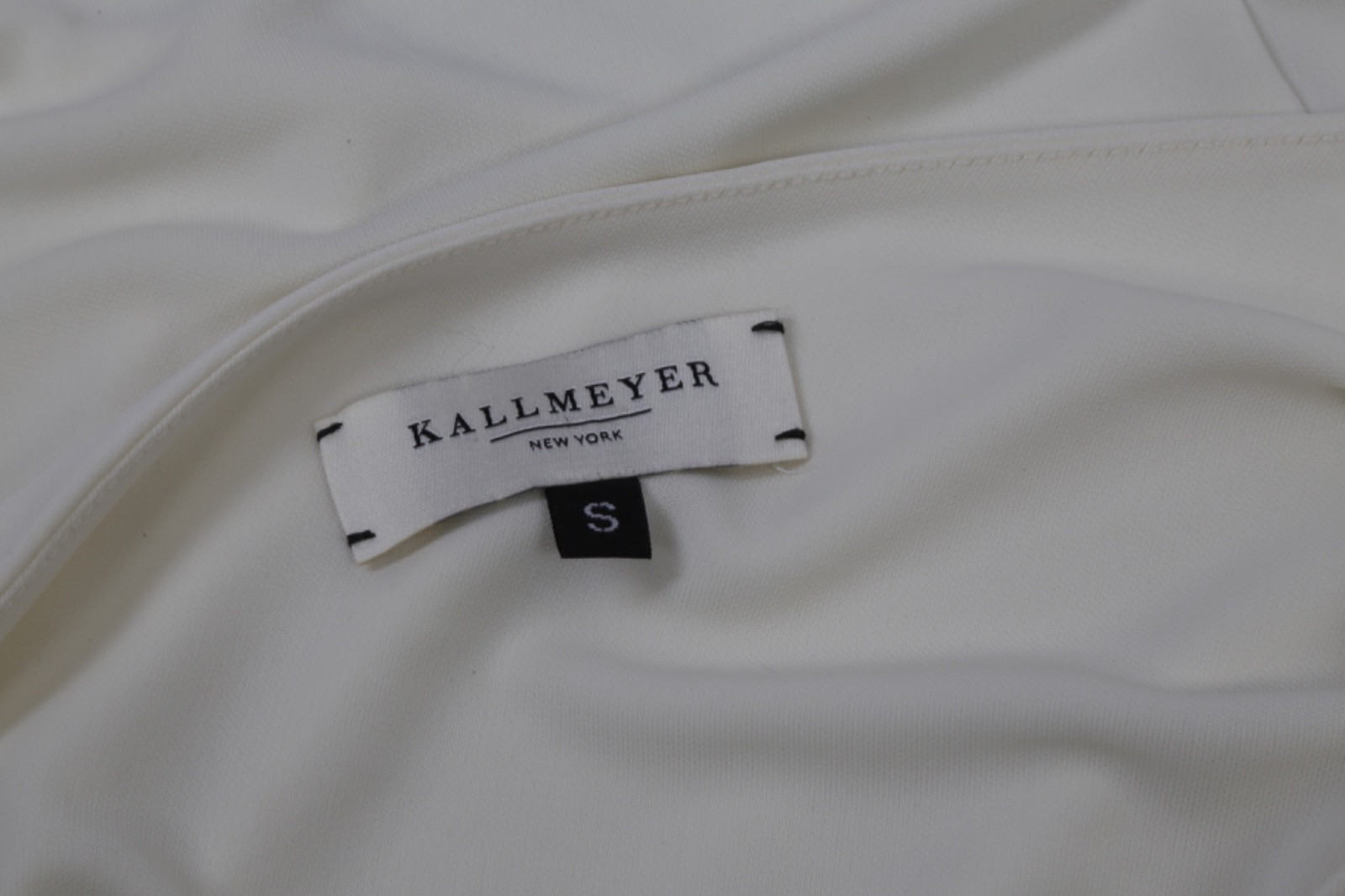 Kallmeyer Ivory Stretch Drape Dress Womens Elegant Luxury Wedding Guest Size S